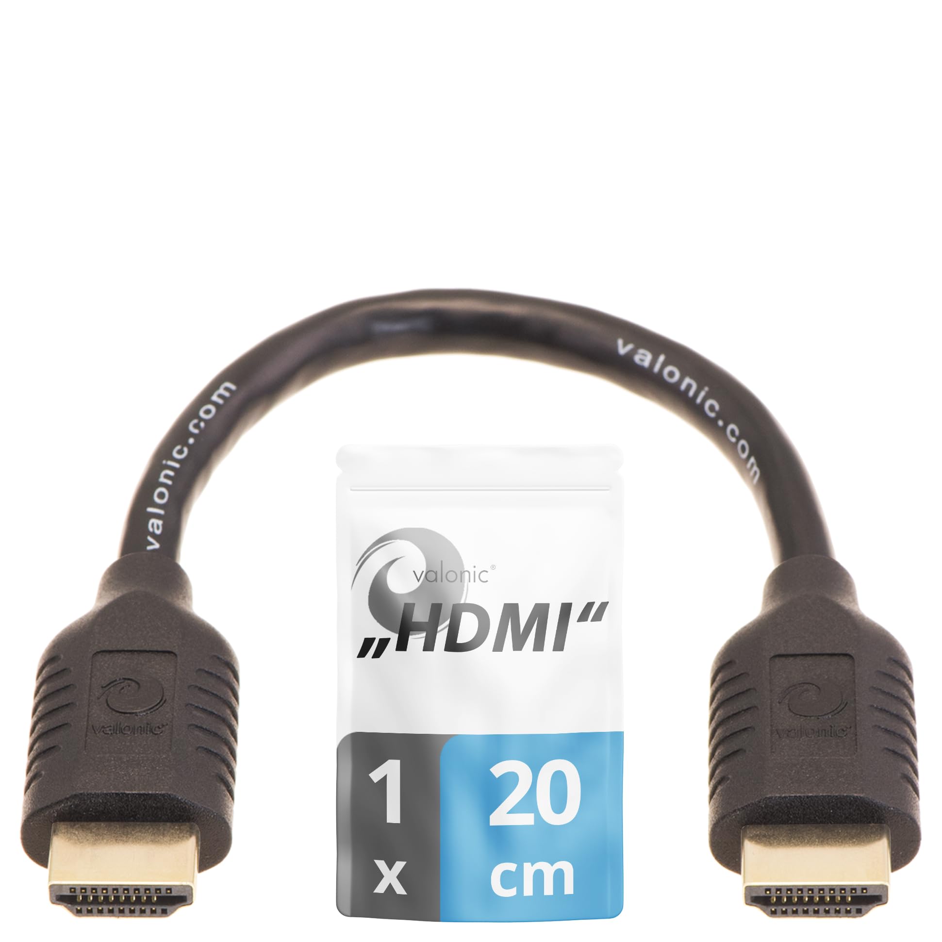 Valonic Cavo HDMI Corto 20cm, Nero
