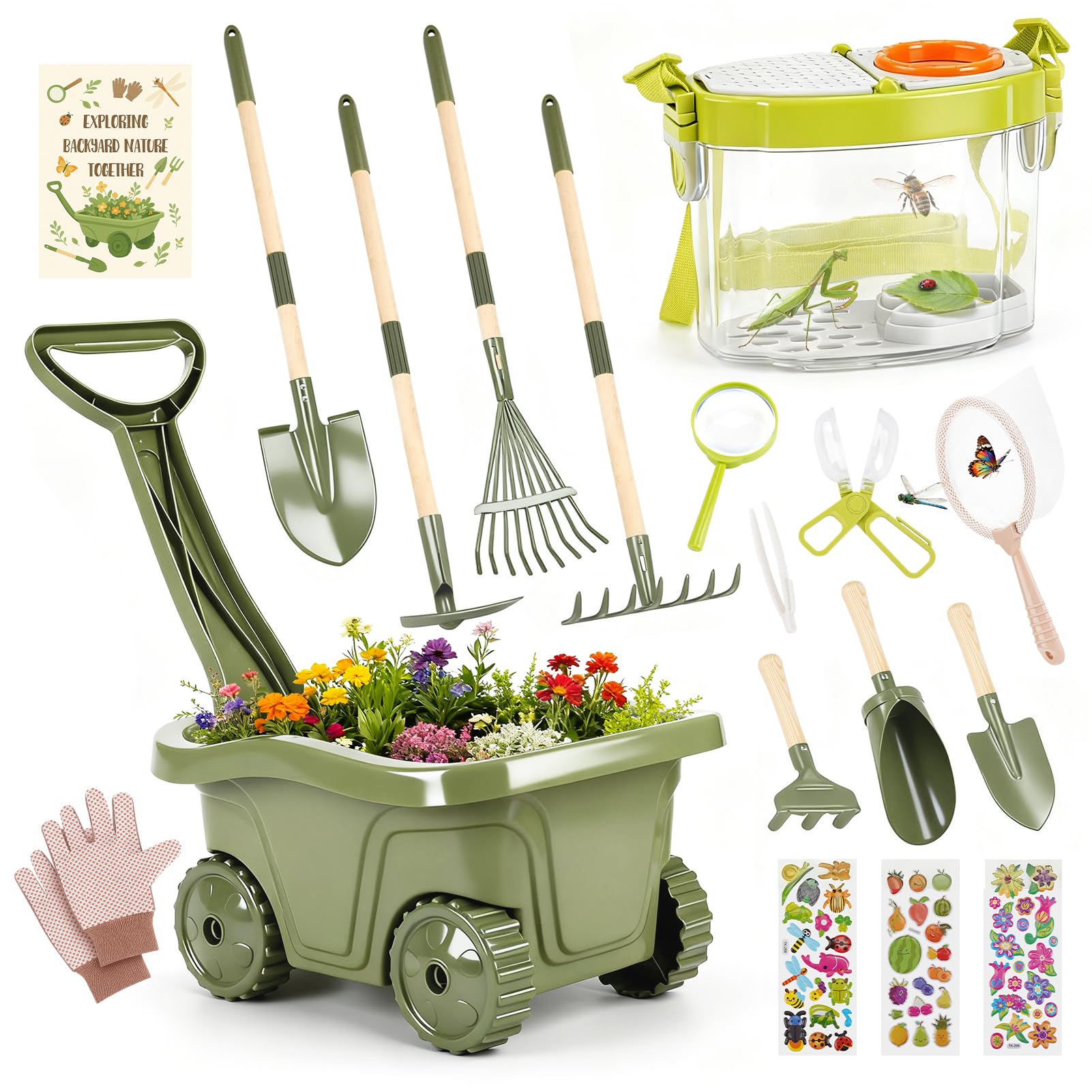 Dreamon Carriola per Bambini 17PCS - Set Giardinaggio