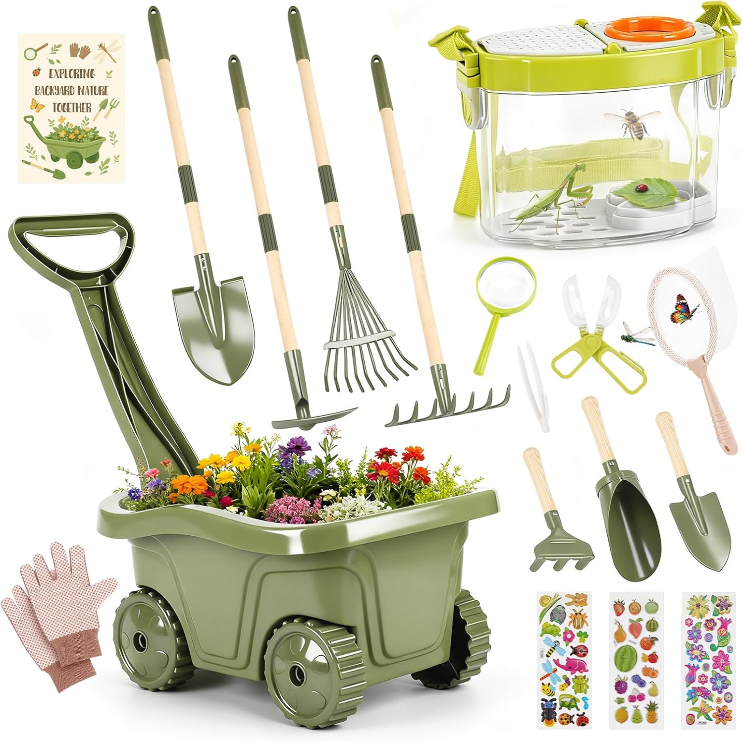 Dreamon Carriola per Bambini 17PCS - Set Giardinaggio - immagine 1