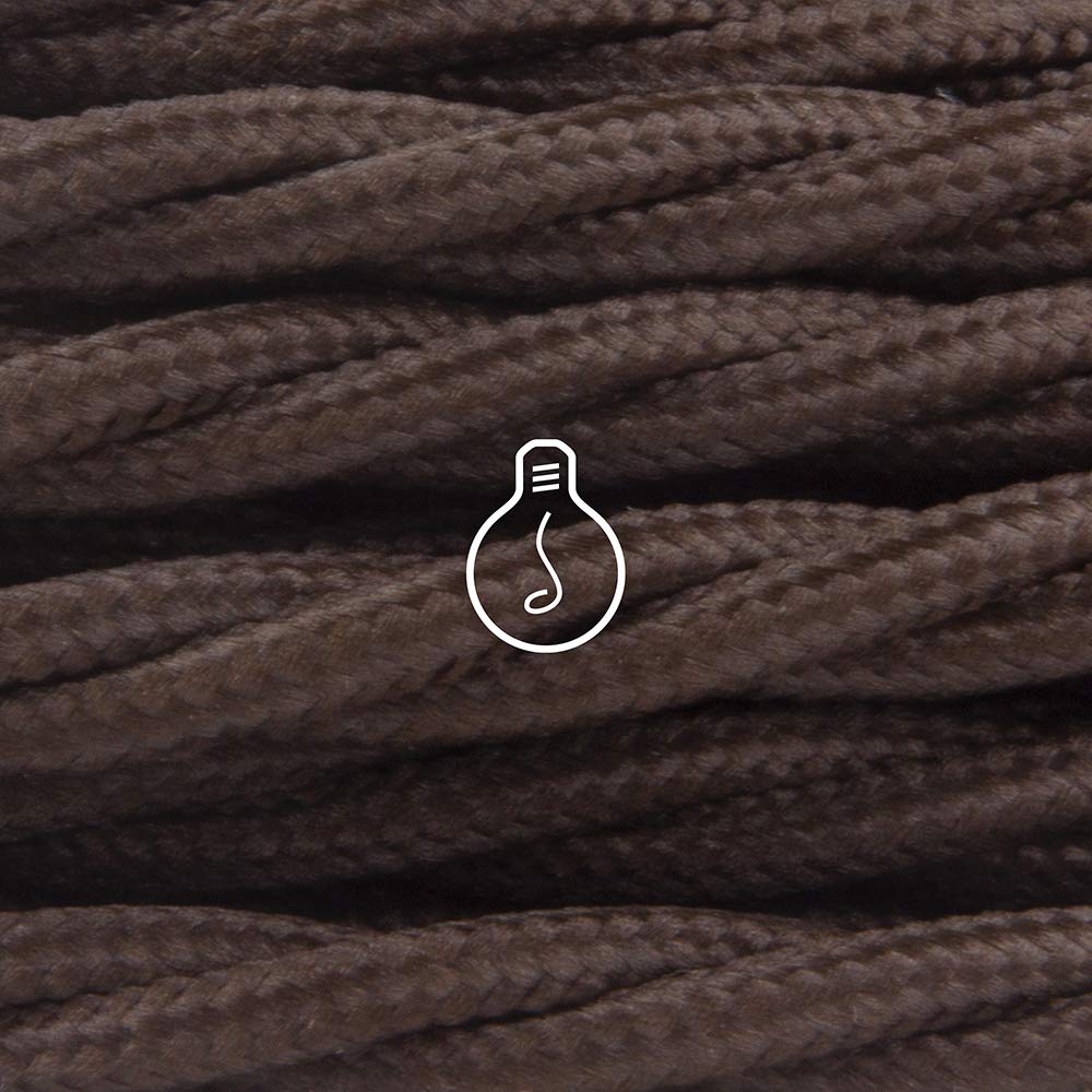 Amarcords Cavo Elettrico Tessile Trecciato 10m, Marrone - immagine 2