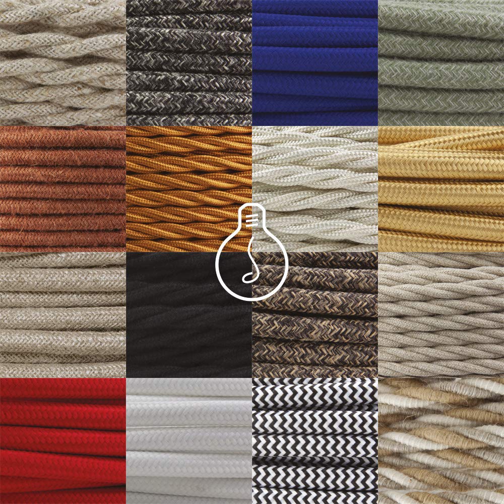 Amarcords Cavo Elettrico Tessile Trecciato 10m, Marrone - immagine 5