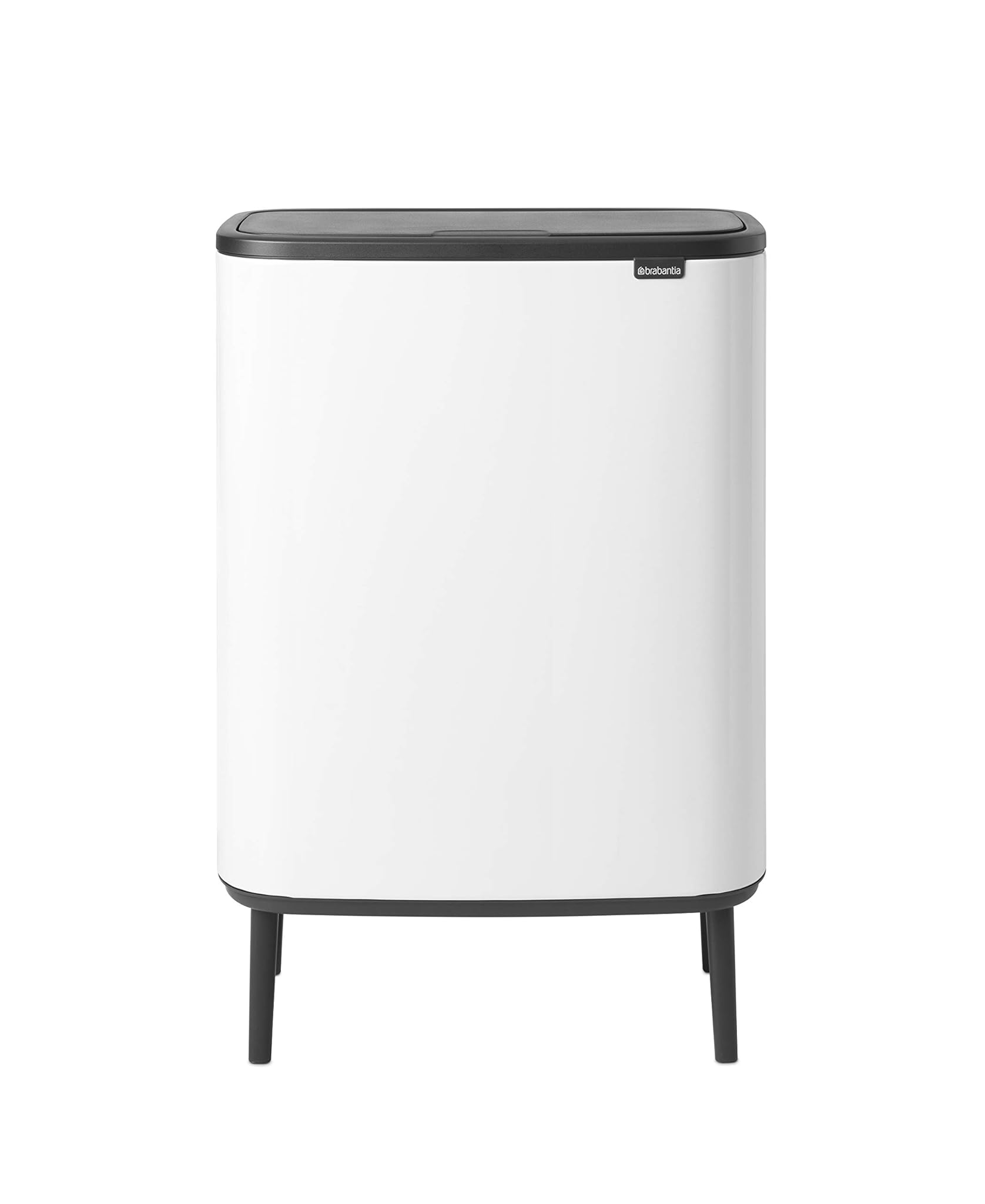 Brabantia Bo Touch Bin Hi Pattumiera, Metallo, Bianco, 2 x 30 Litri