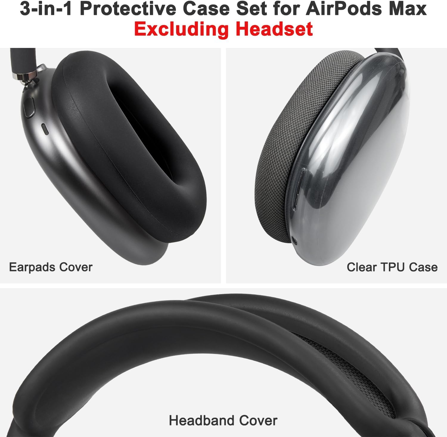 Soulwit Kit Protezione per AirPods Max - Nero - immagine 2