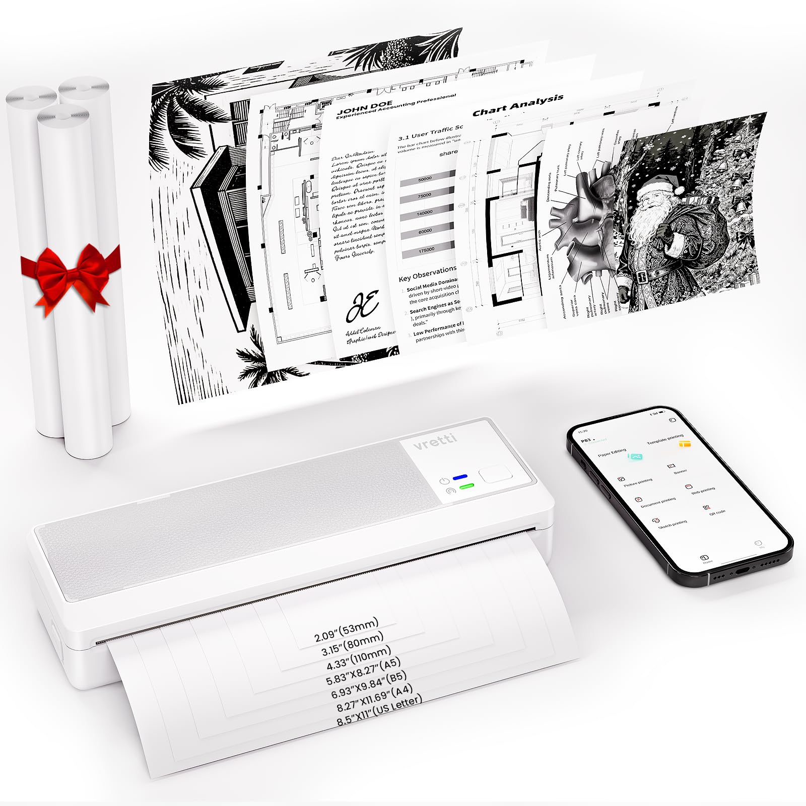 Vretti P83 - Stampante Portatile A4 da Viaggio