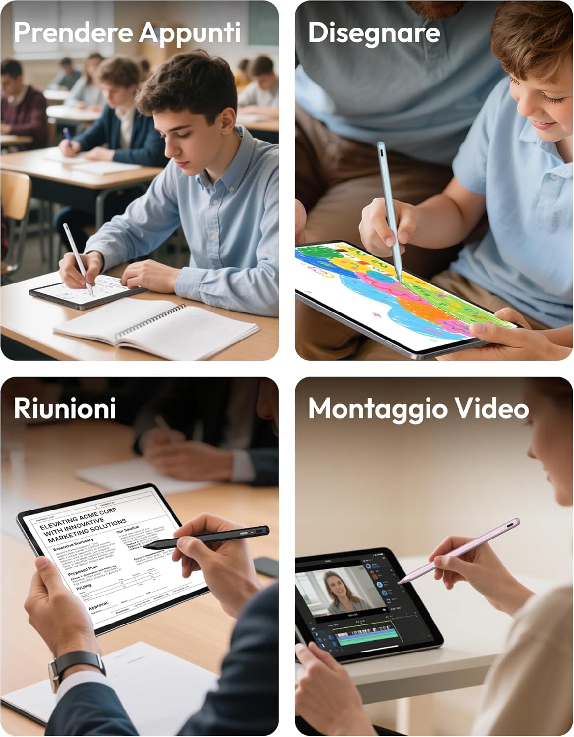 Metapen Penna A8 per Apple iPad 2018-2025, Grigio - immagine 10