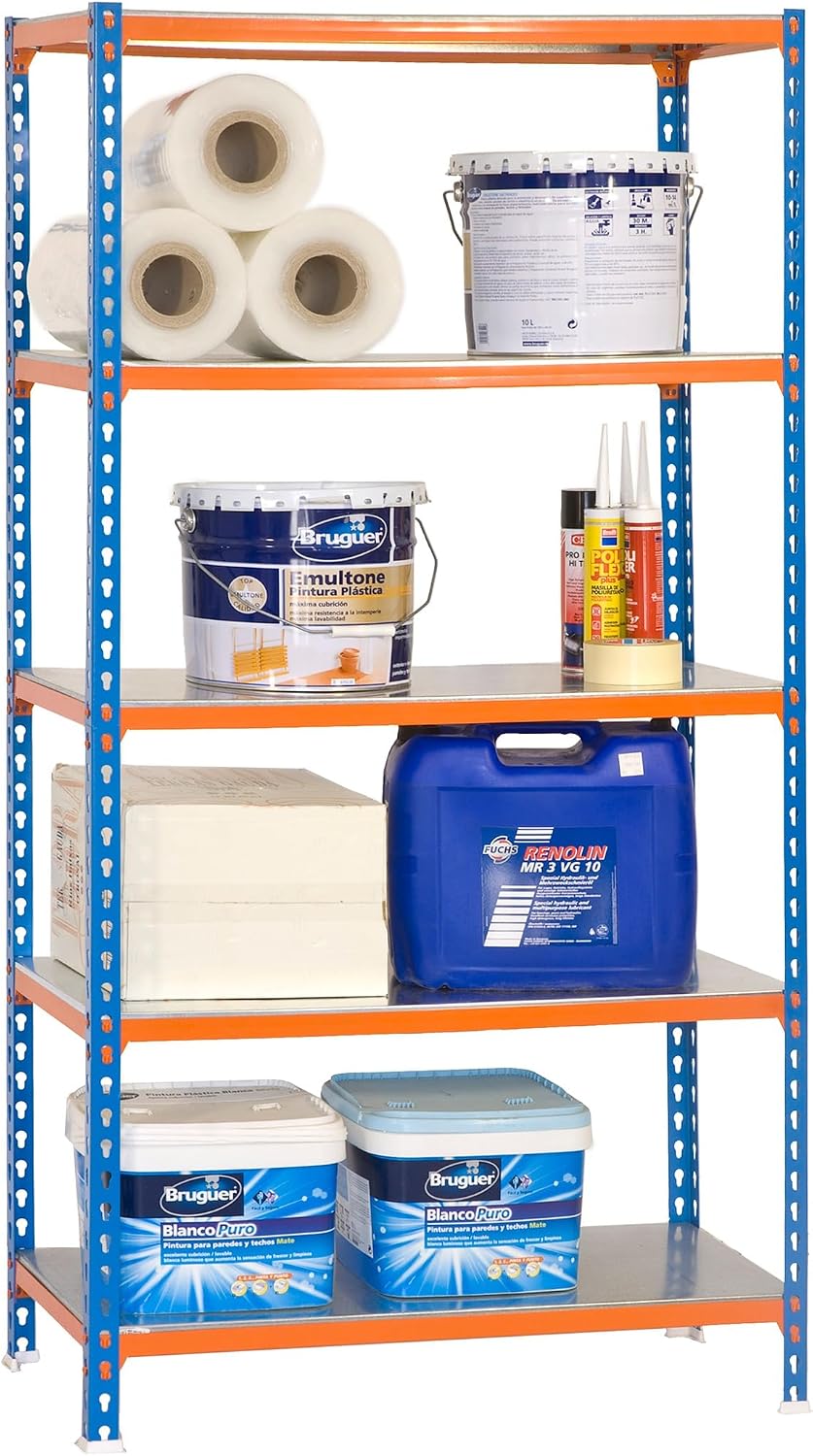 Simon Rack Scaffale Metallo Garage 5 Ripiani 200x120x30cm | Velz