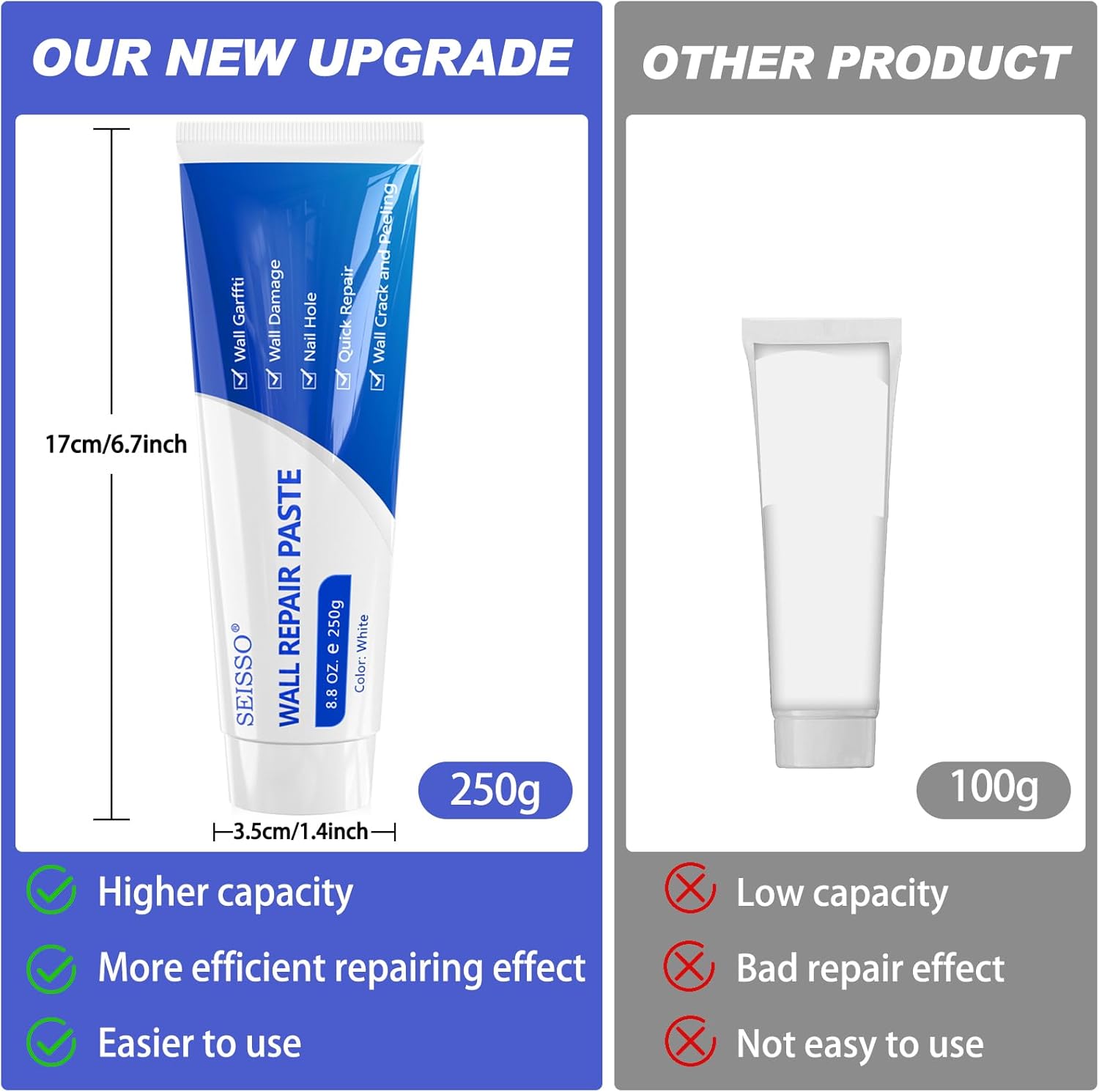 Stucco per Muro 500g - Crema Riparatrice Pareti - immagine 2