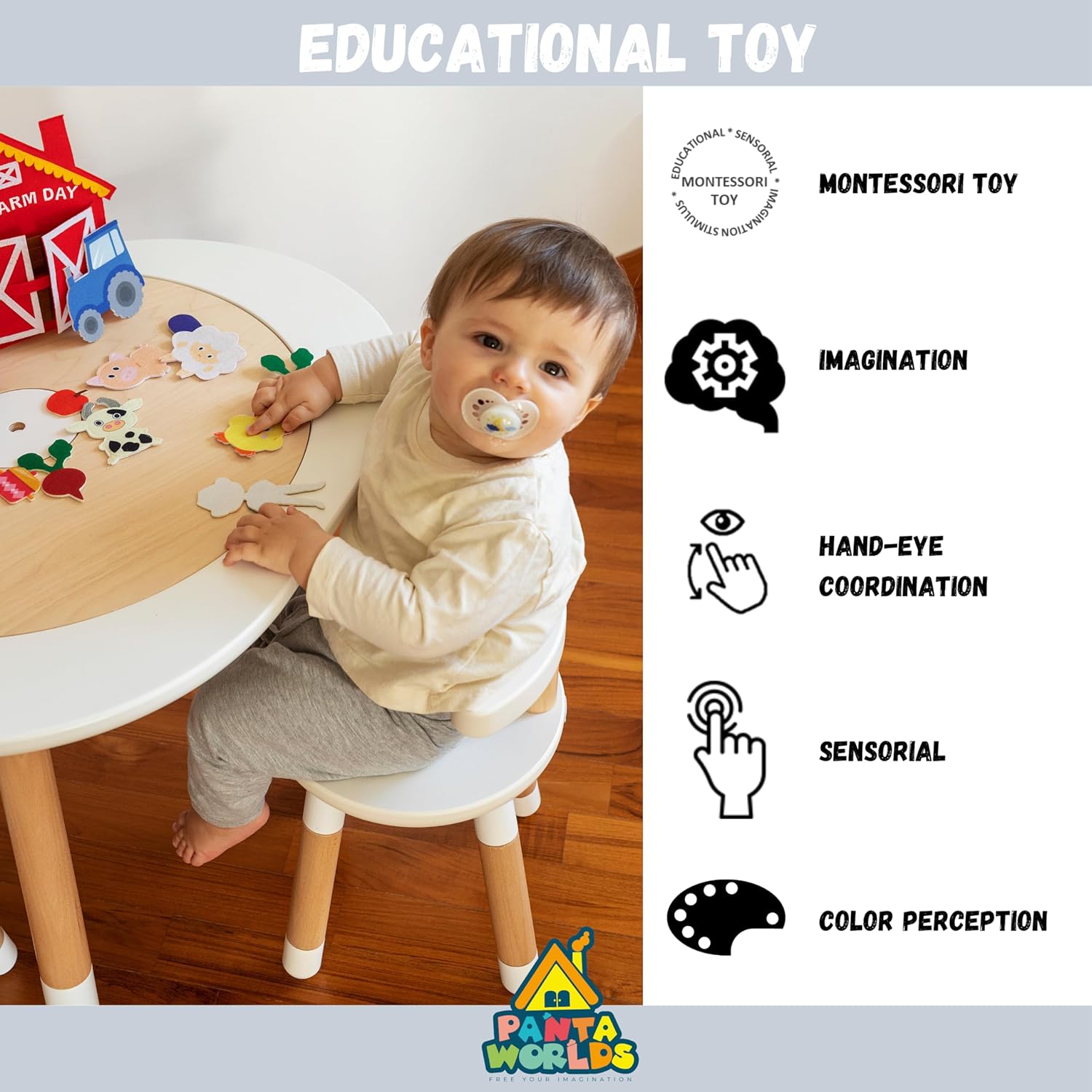 meqbem® PANTAWORLDS® Quiet Book - Libro Stoffa Sensoriale - immagine 3