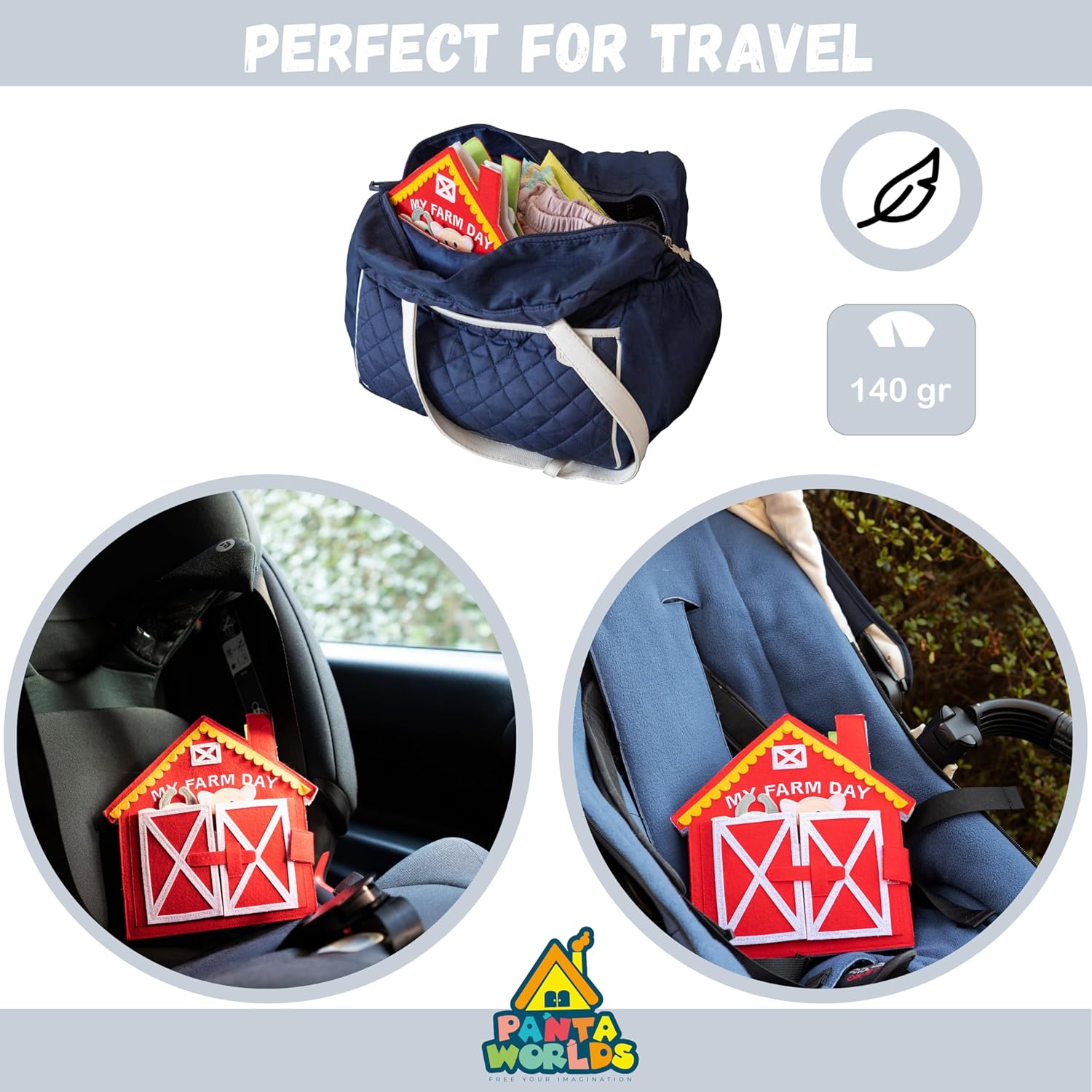 meqbem® PANTAWORLDS® Quiet Book - Libro Stoffa Sensoriale - immagine 5