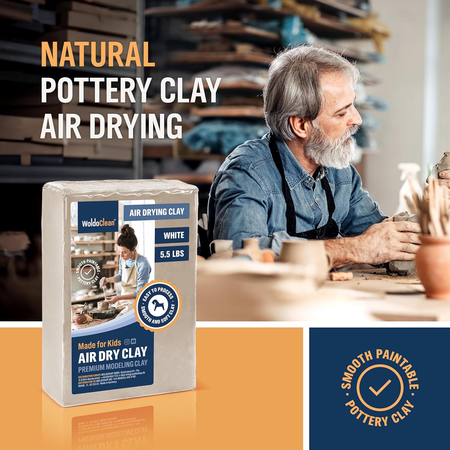 Argilla da Modellare Bianca 2,5 kg - immagine 2