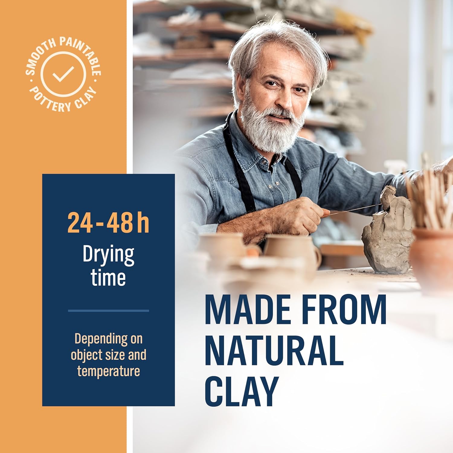 Argilla da Modellare Bianca 2,5 kg - immagine 4