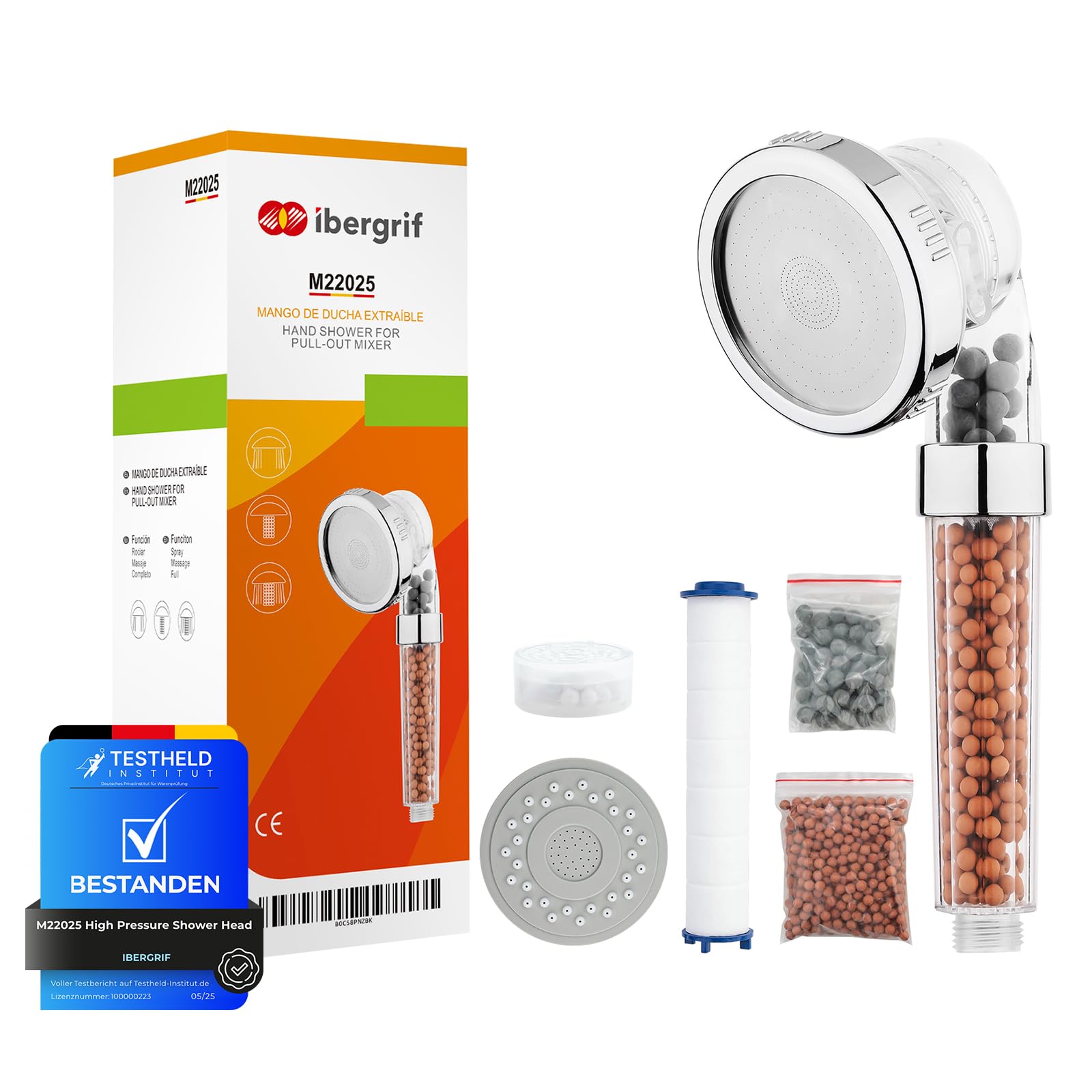 Ibergrif Soffione Doccia con Filtro Anticalcare