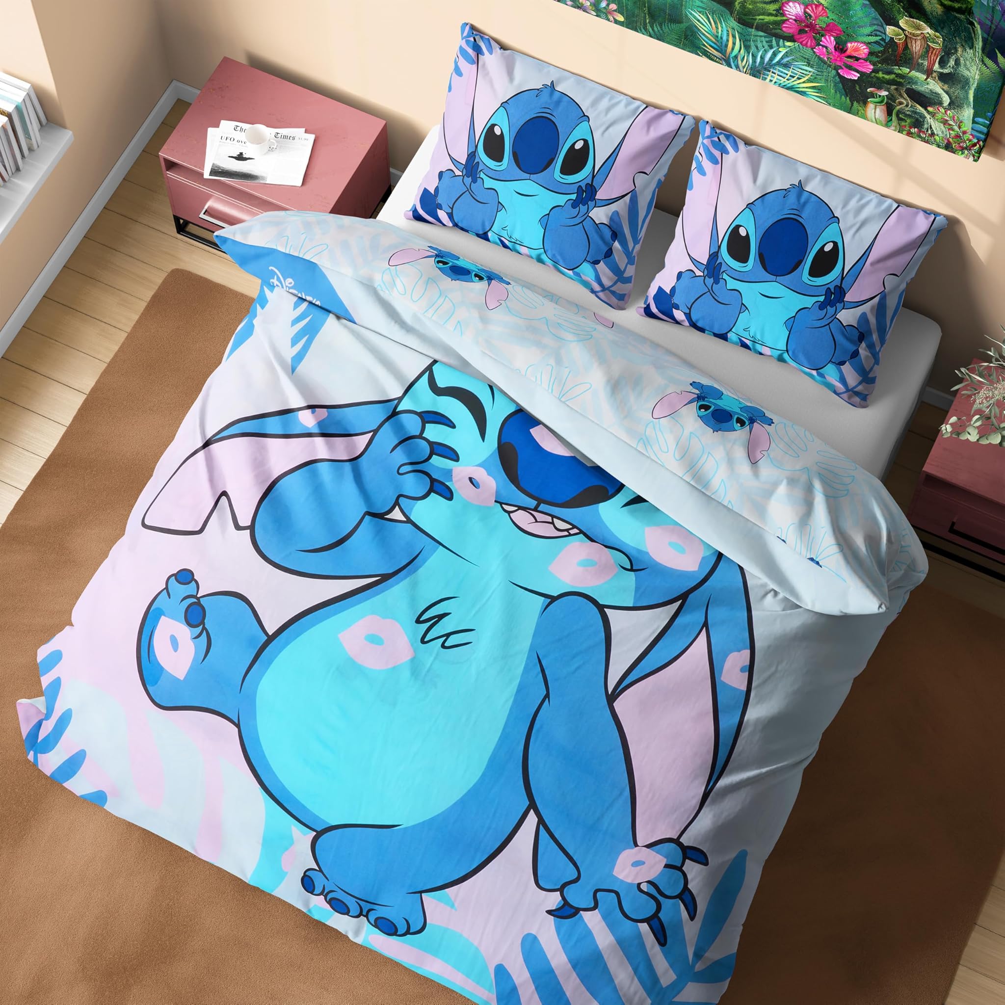 Disney Stitch Set Copripiumino e Federa, Blu Stitch Doppio