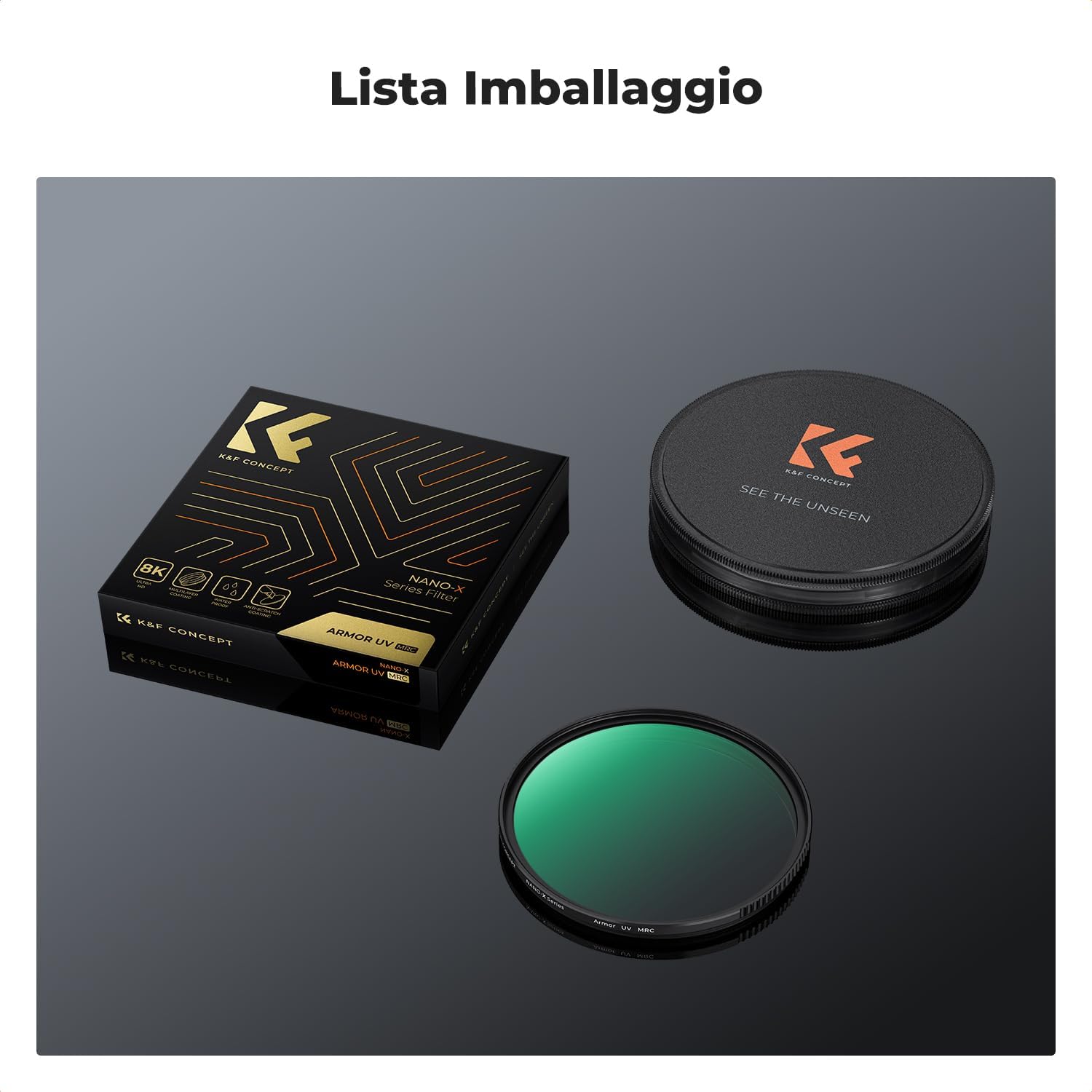 K&f Concept Nano-Xcel Filtro UV Armor 55MM - immagine 7