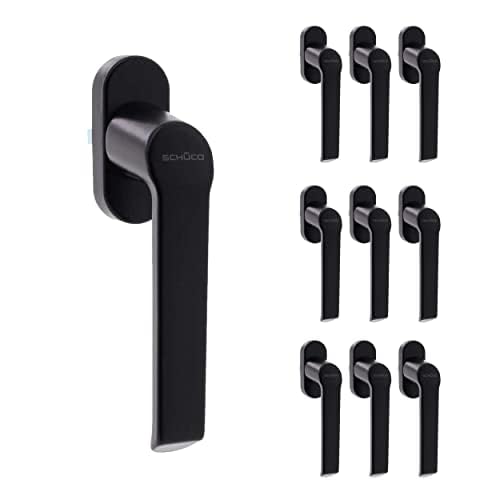 Schüco Manopole per Finestre, Nero (Set da 10)