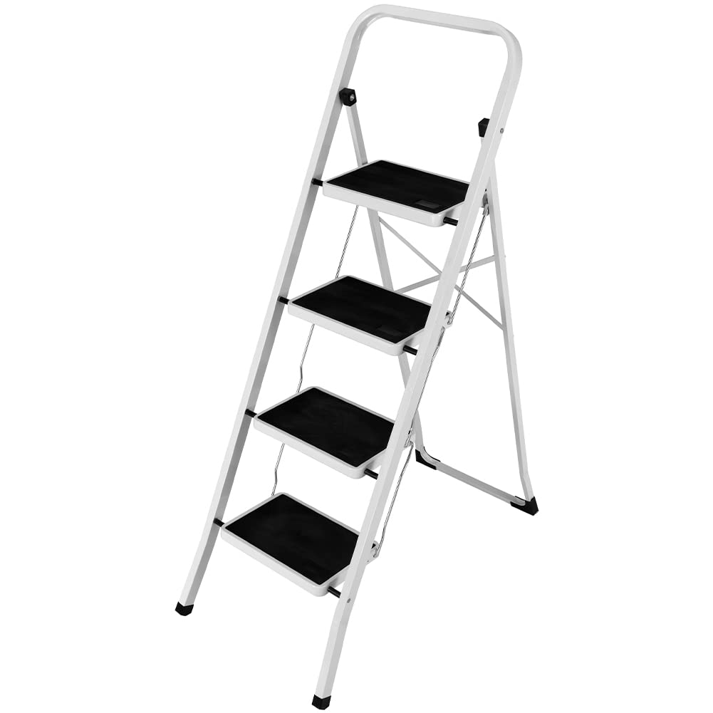 Bakaji Scala Pieghevole 4 Gradini, Acciaio 150kg