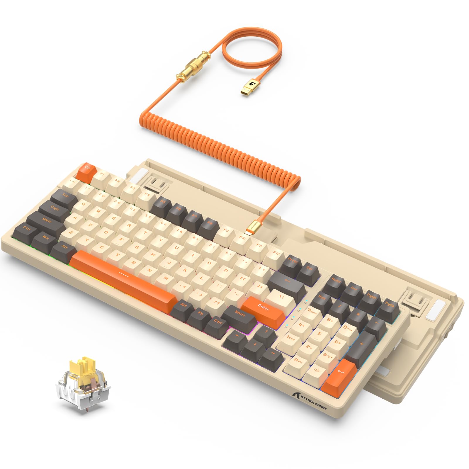 Attack Shark K98 Tastiera Gaming Hotswap Cablata RGB