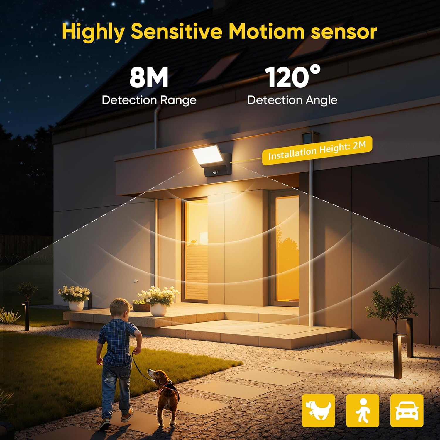 K-bright Applique LED Esterno/Interno 30W con Sensore - immagine 2