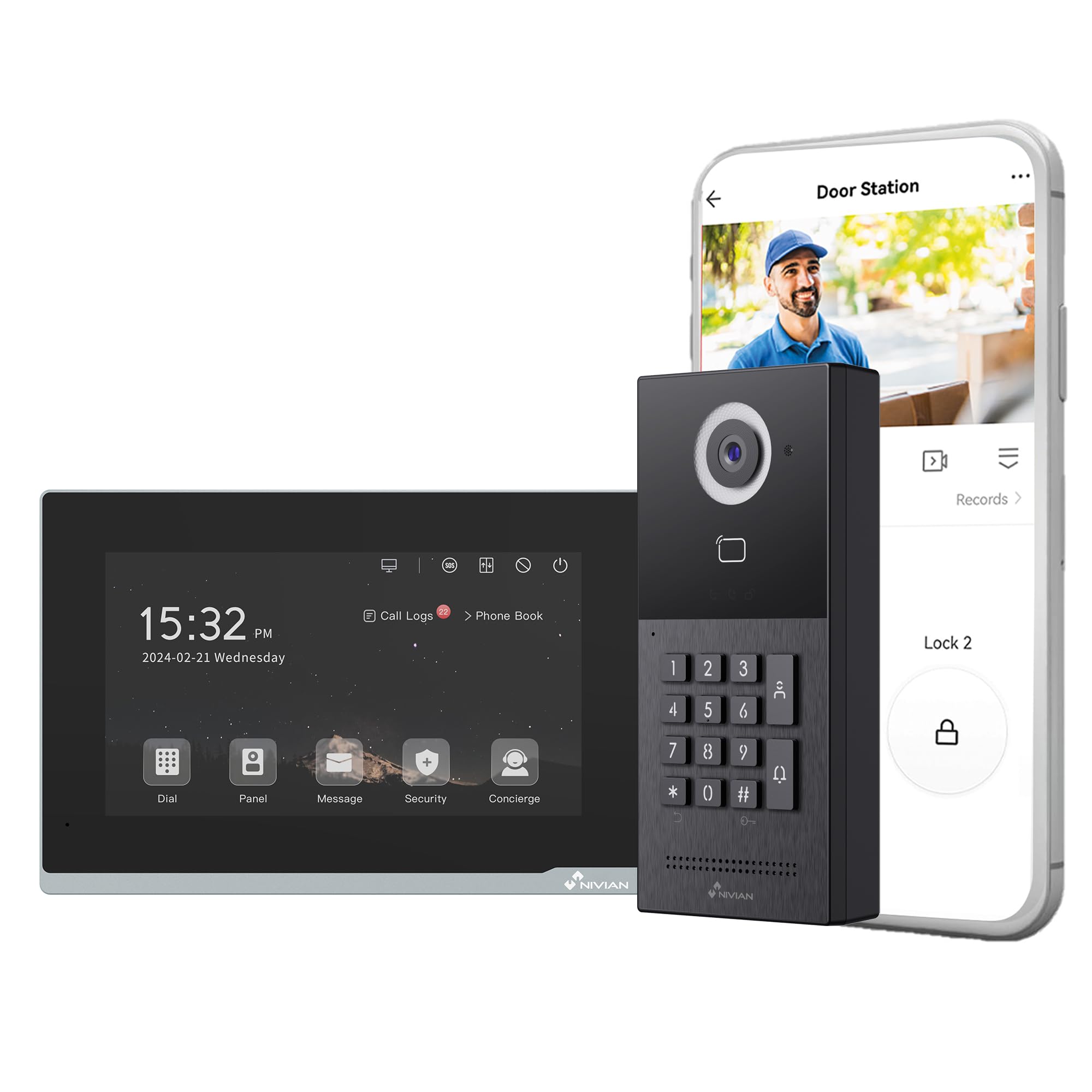 Nivian Videocitofono Intelligente WiFi Full HD Esterno