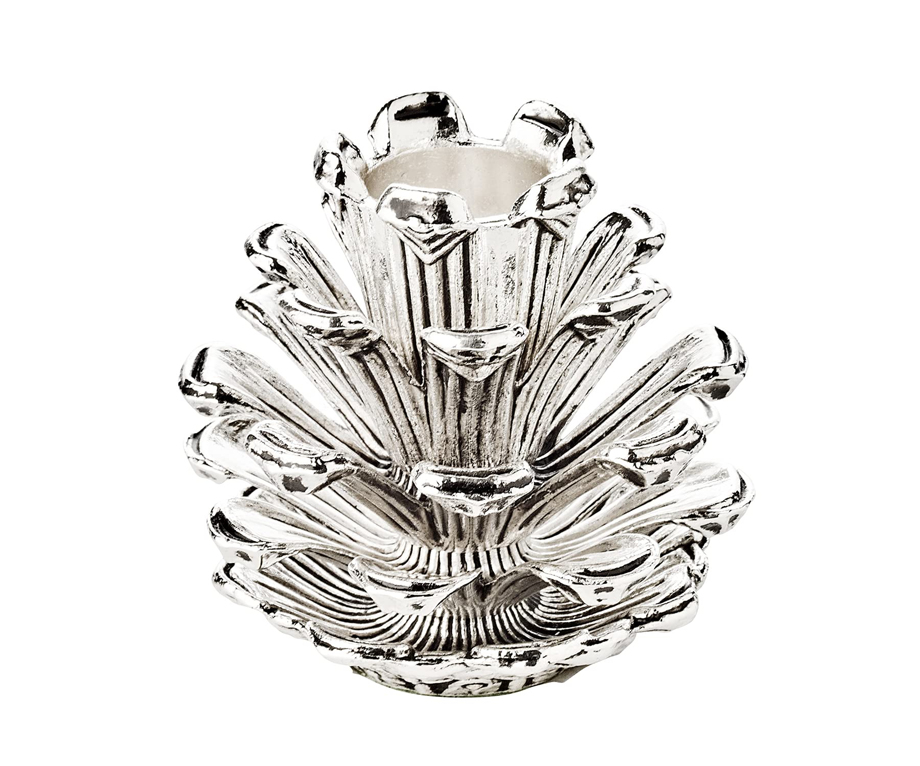 Edzard Portacandela pigna, Colore Argento, Altezza 6 cm