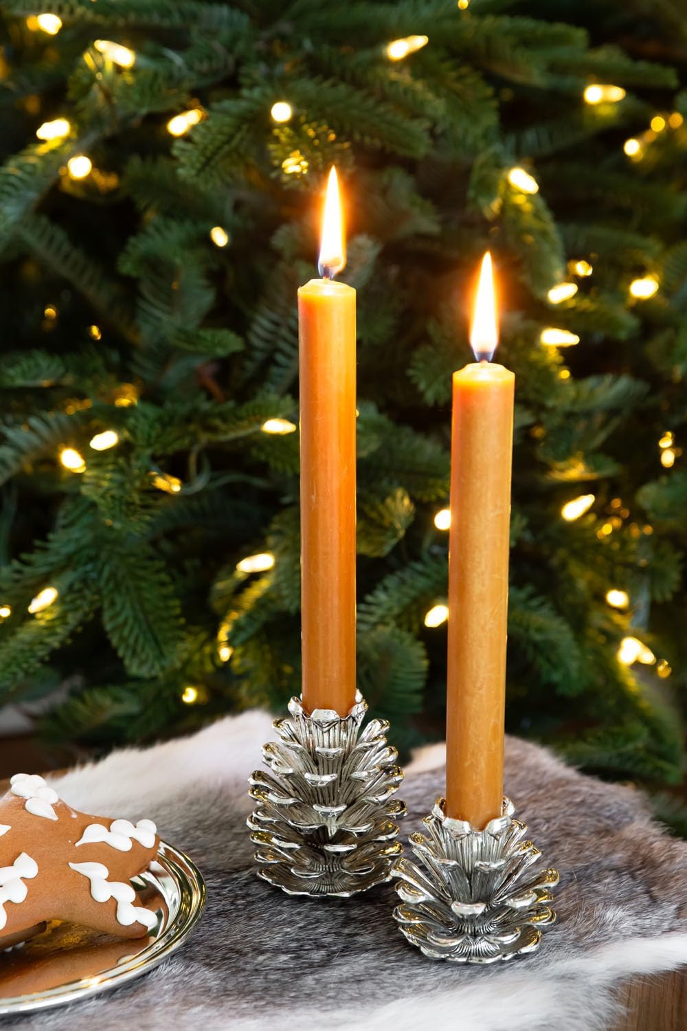 Edzard Portacandela pigna, Colore Argento, Altezza 6 cm - immagine 4