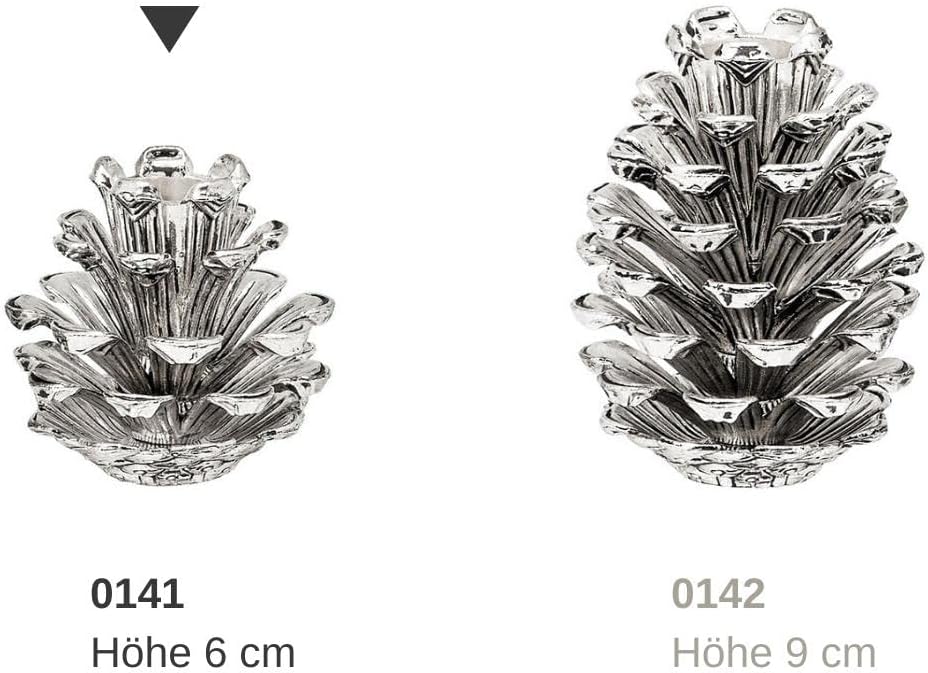 Edzard Portacandela pigna, Colore Argento, Altezza 6 cm - immagine 6