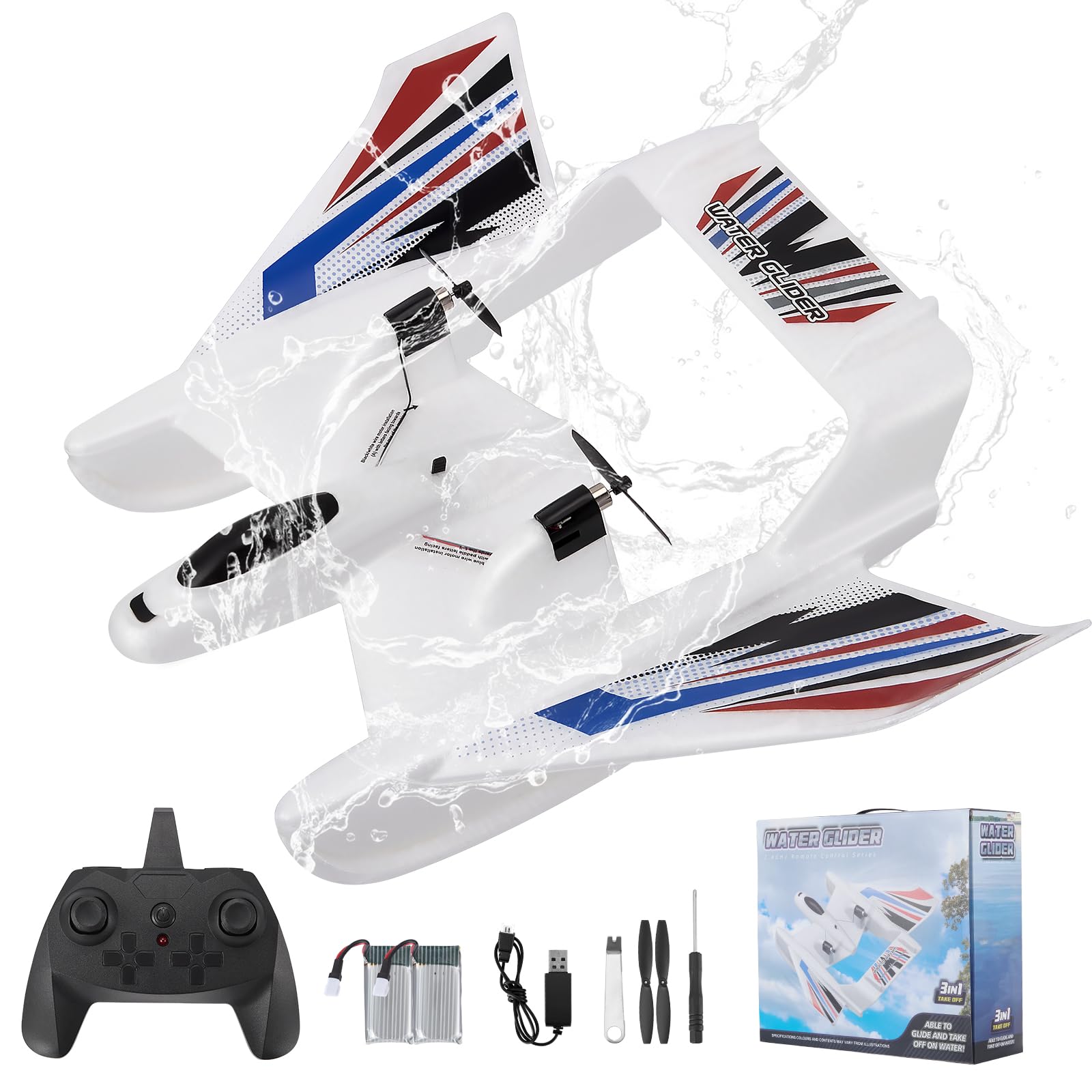 Aereo RC Anfibia 3 in 1 con Telecomando 2.4GHz 3CH