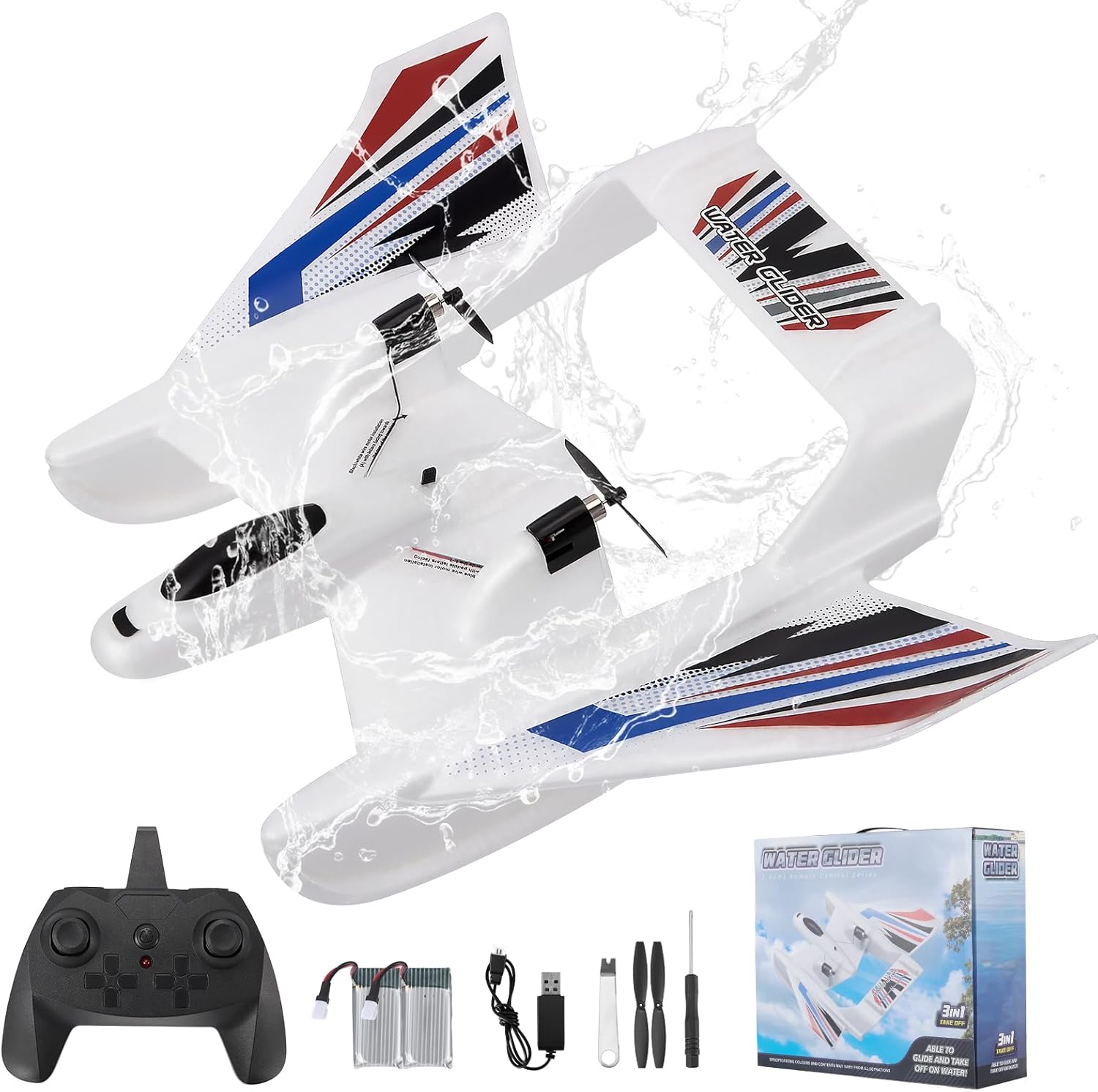 Aereo RC Anfibia 3 in 1 con Telecomando 2.4GHz 3CH - immagine 1