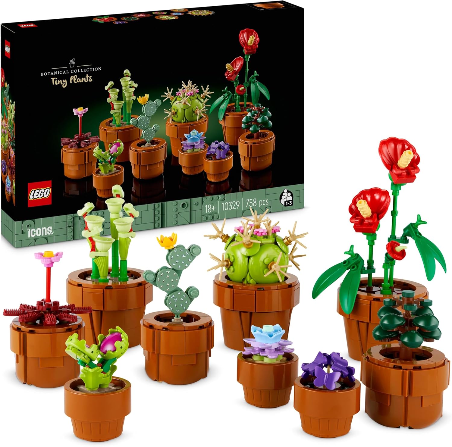Lego Botanicals Piantine - 9 Fiori Artificiali in Vaso - immagine 1