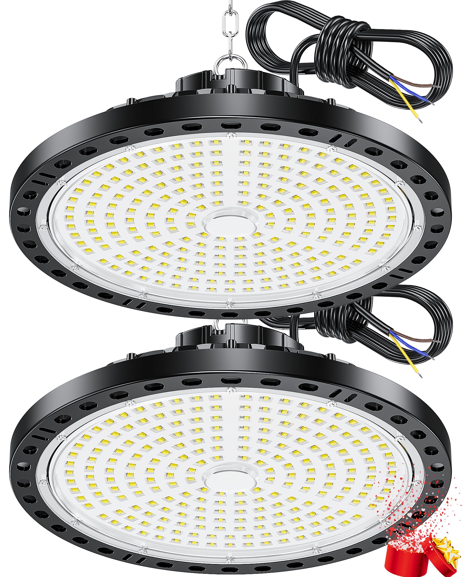 Yiqibro Faro LED UFO Industriale 200W 2 Pezzi