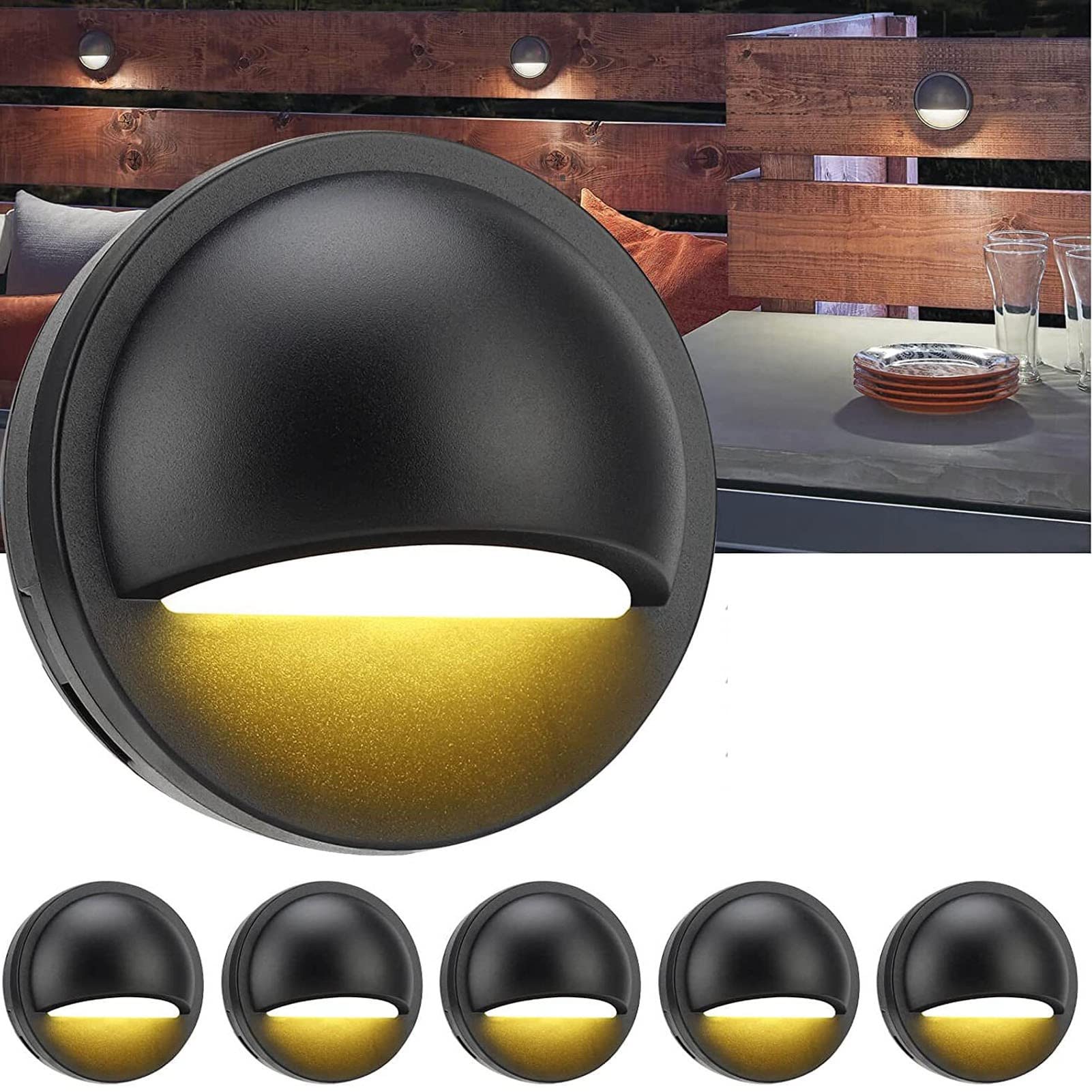 Jiawu Luci di Coperta a LED, 6 Pezzi 2700K