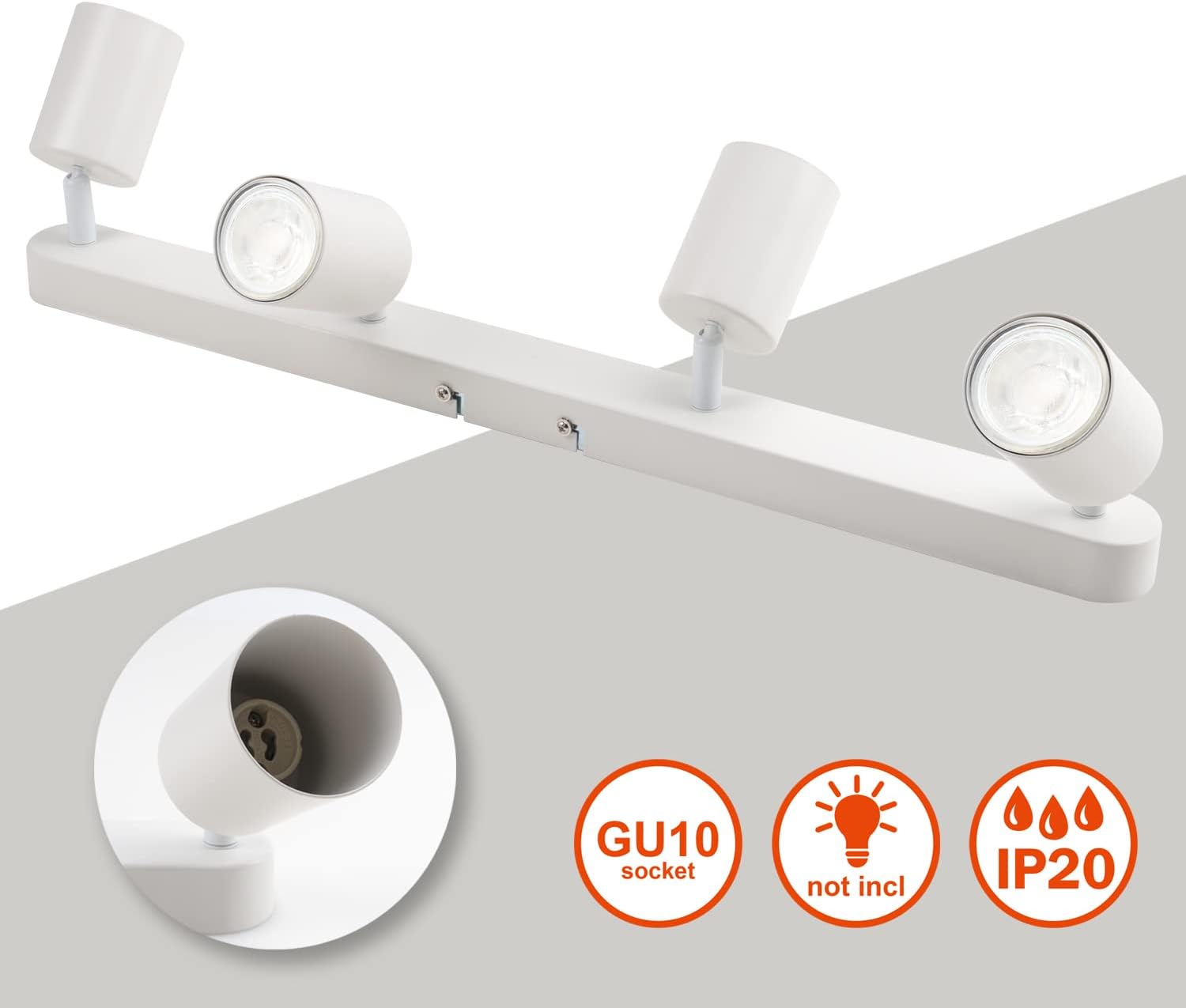 Lampada da Soffitto LED 4 Fiamme Orientabile GU10 - immagine 3