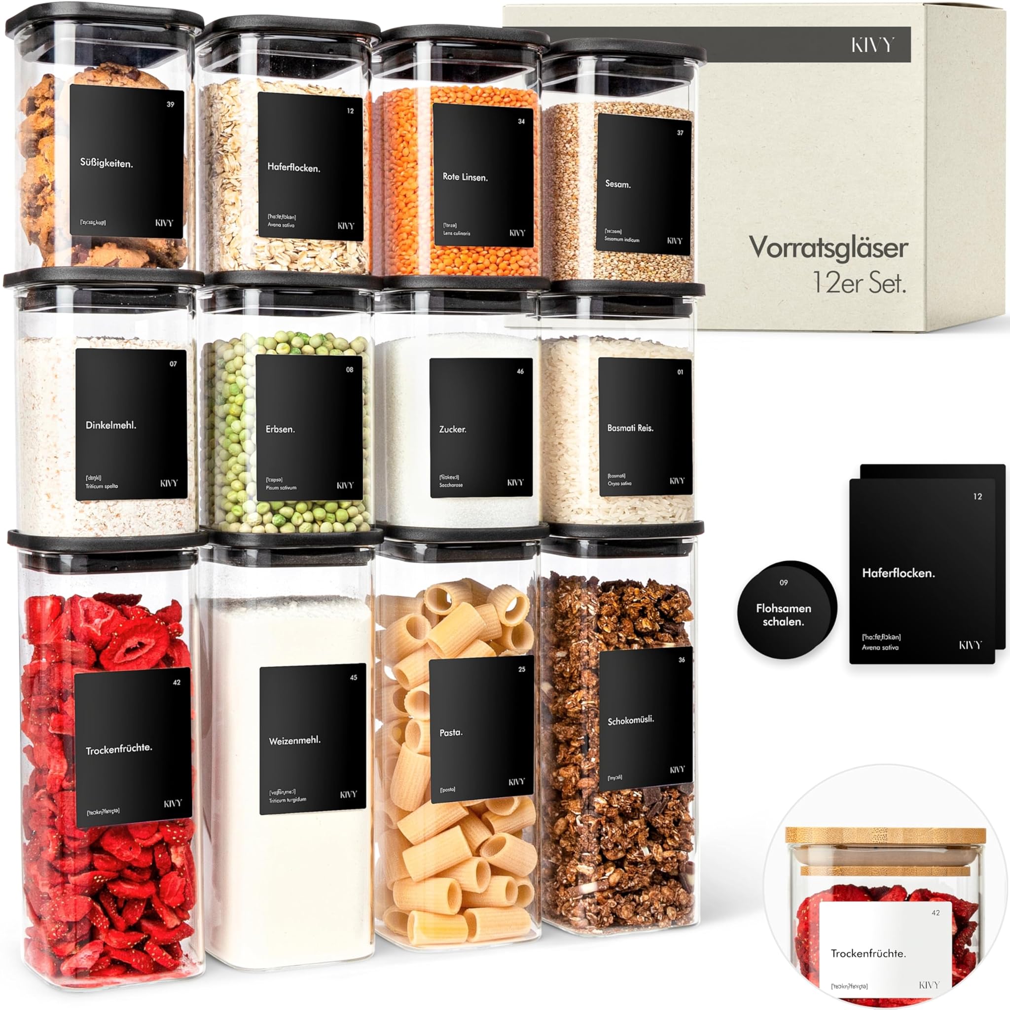 Kivy Barattoli Rettangolari Impilabili Ermetici (12pz)