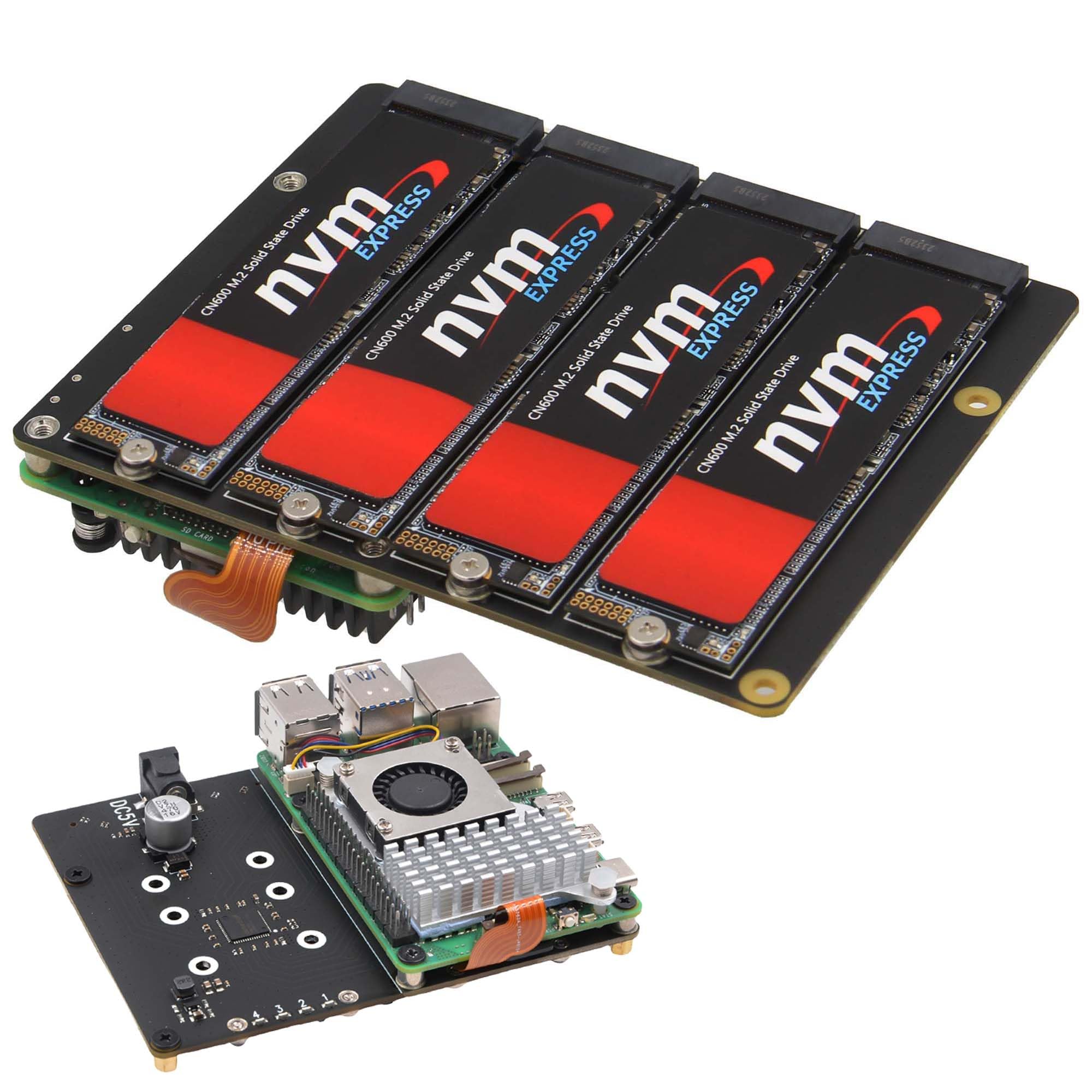 Geekworm X1011 - Scheda PCIe per 4 M.2 Key-M NVMe SSD