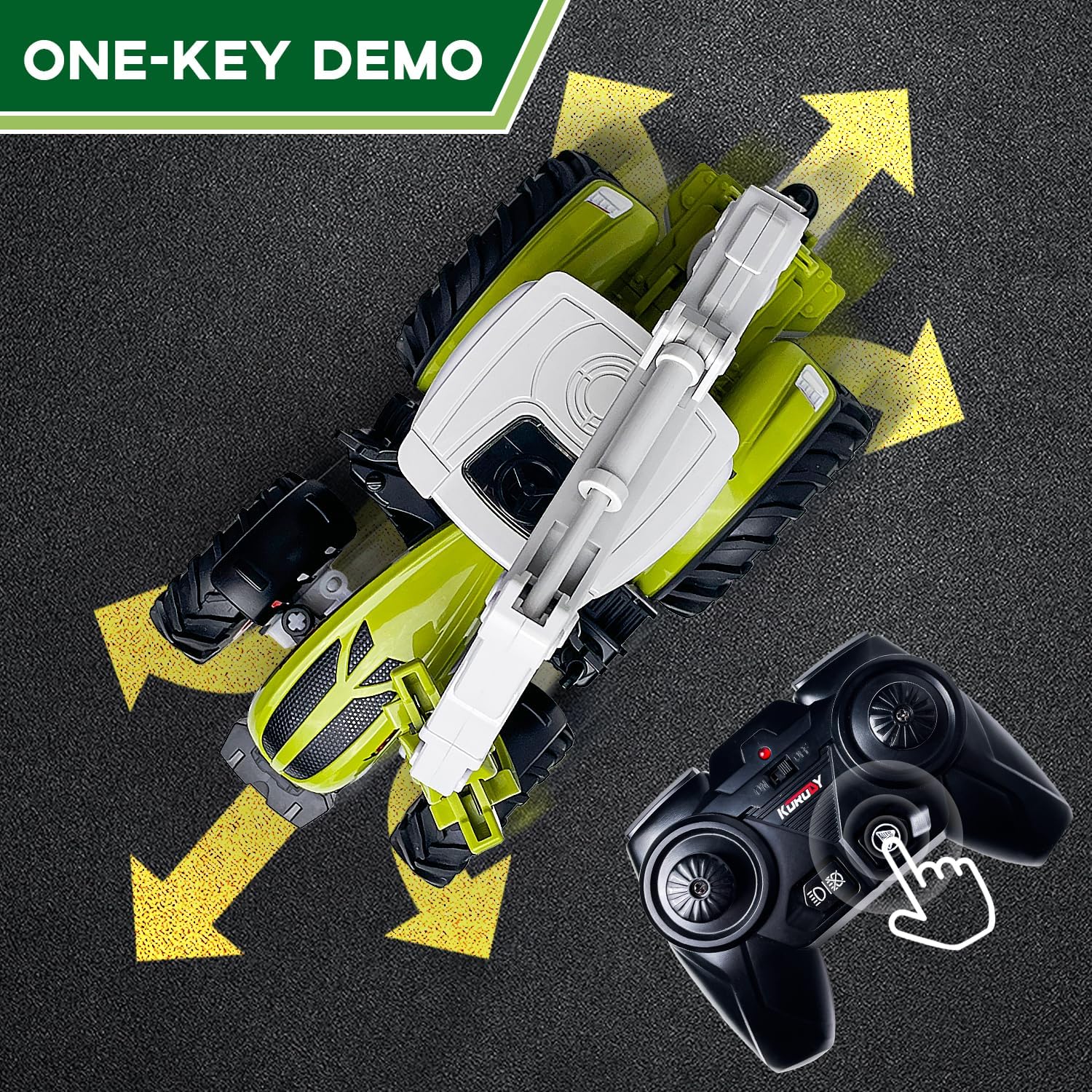 PENGBU RC Tracteur Telecommandé con Grappin in Legno - immagine 4