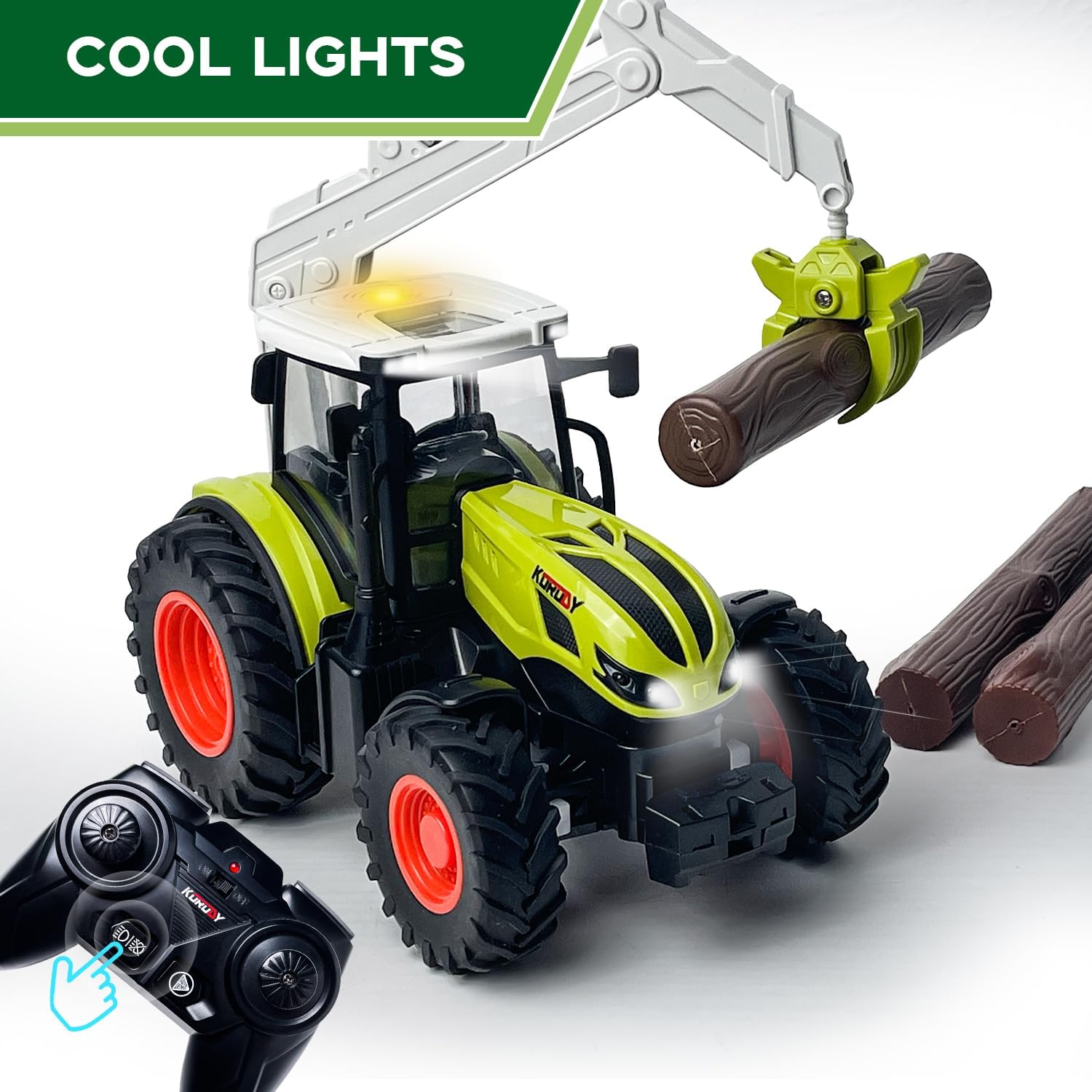 PENGBU RC Tracteur Telecommandé con Grappin in Legno - immagine 7