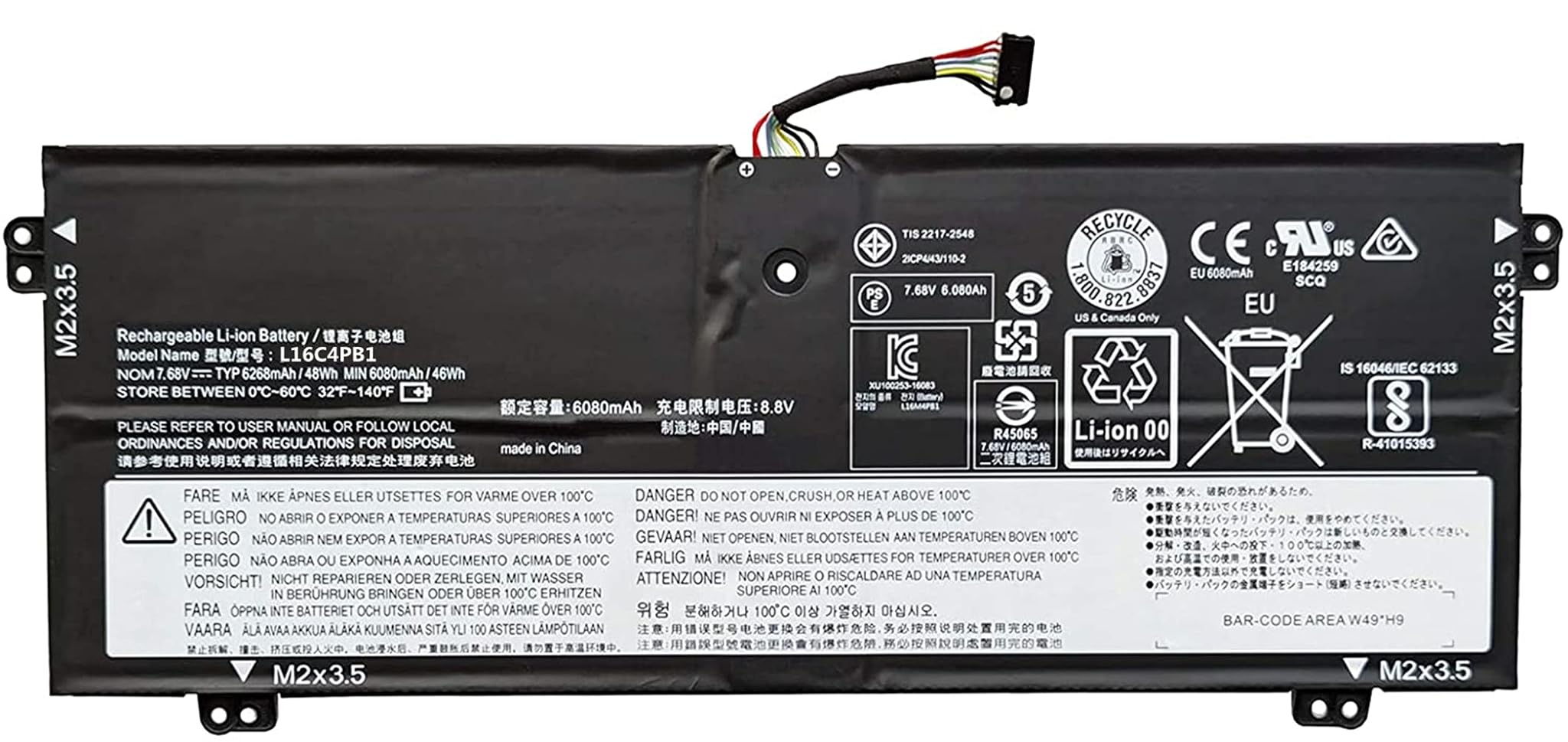 Askc L16C4PB1 Batteria per Lenovo Yoga 720-13IKB