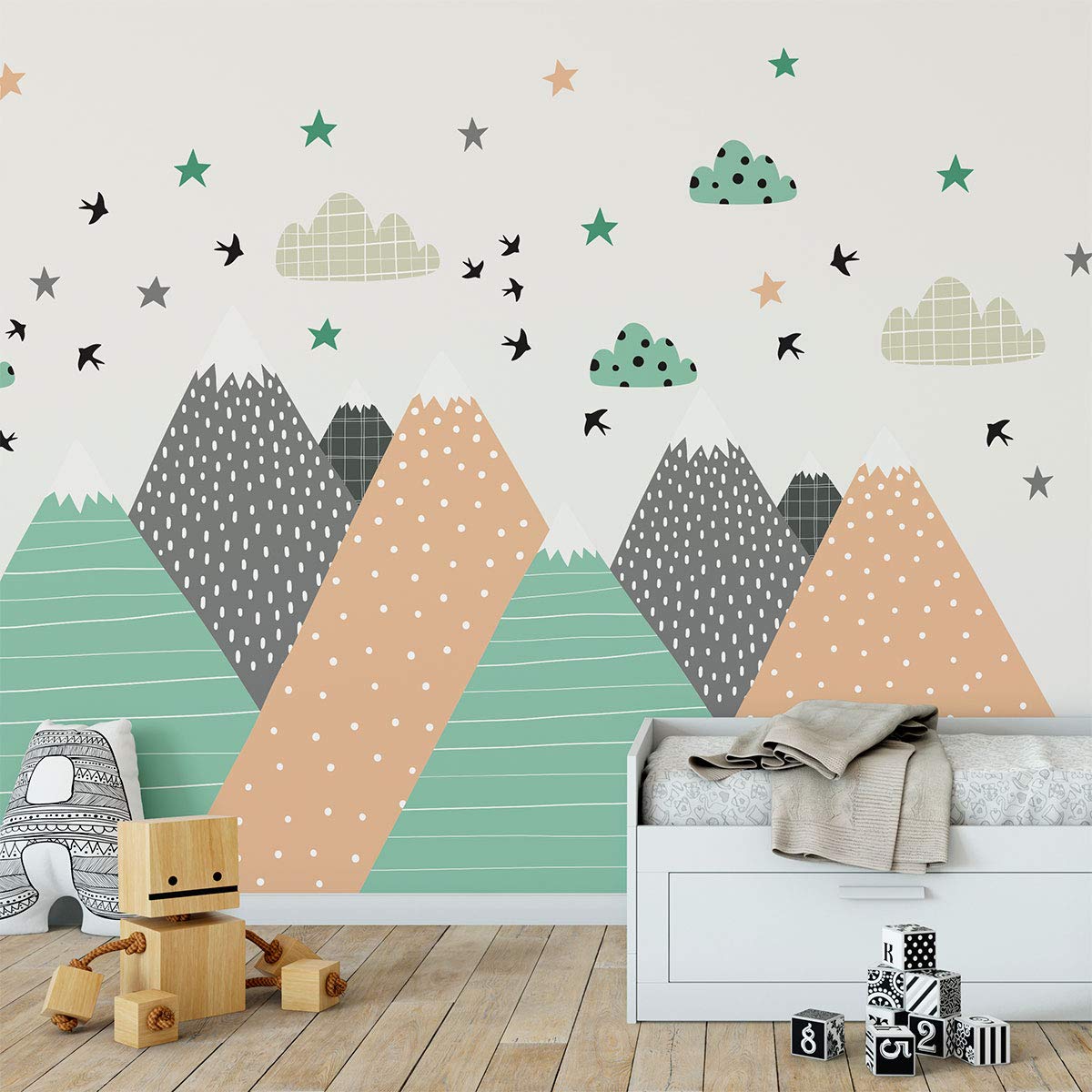 Ambiance Sticker Adesivo Murale Gigante Montagne Scandinave