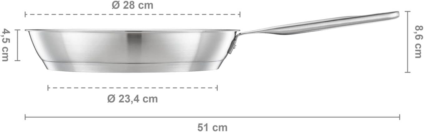 Fiskars Padella Ø 28 cm All Steel, Acciaio Inox Riciclato - immagine 2