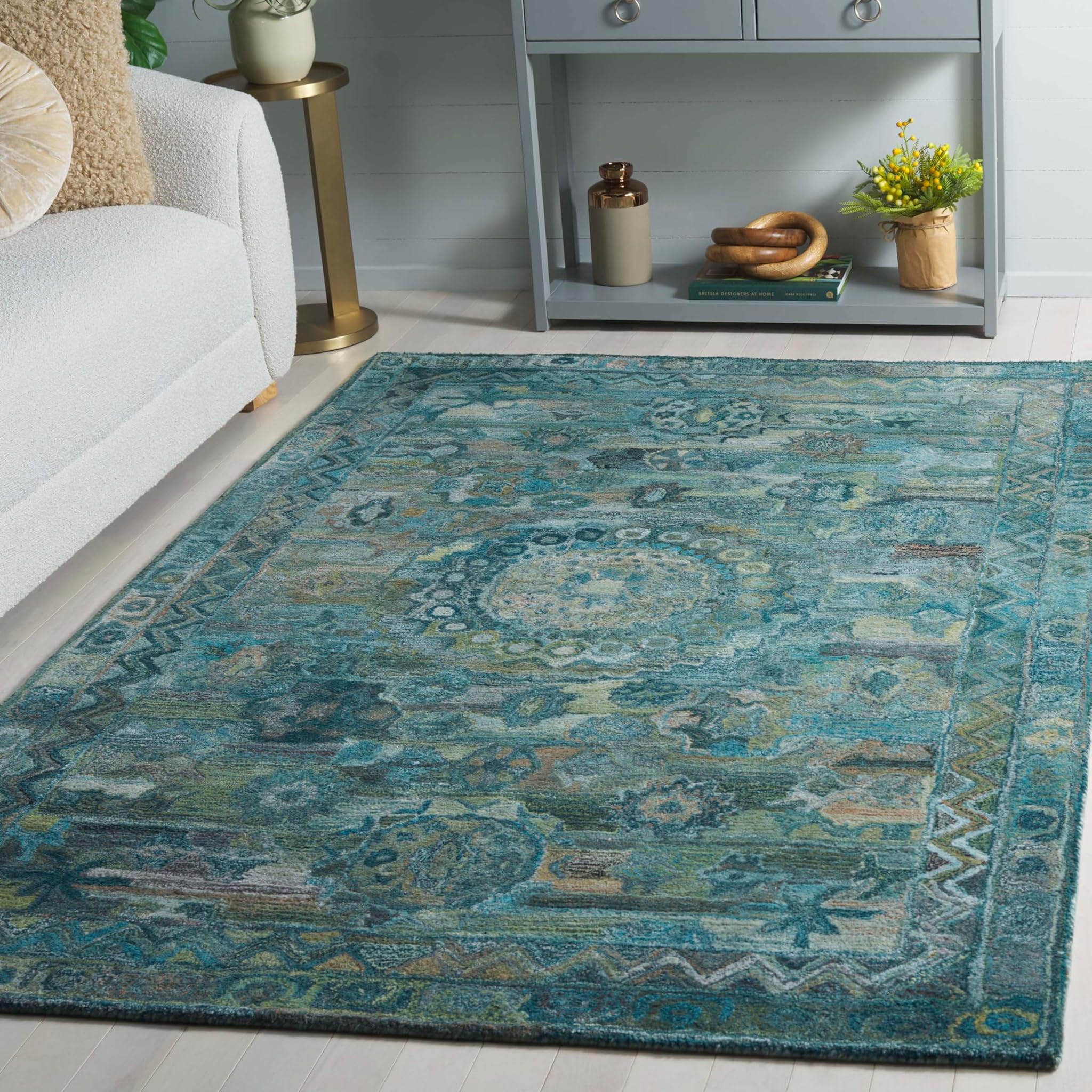 Safavieh Tappeto Bohemian Anatolia Collection, Acqua/Verde