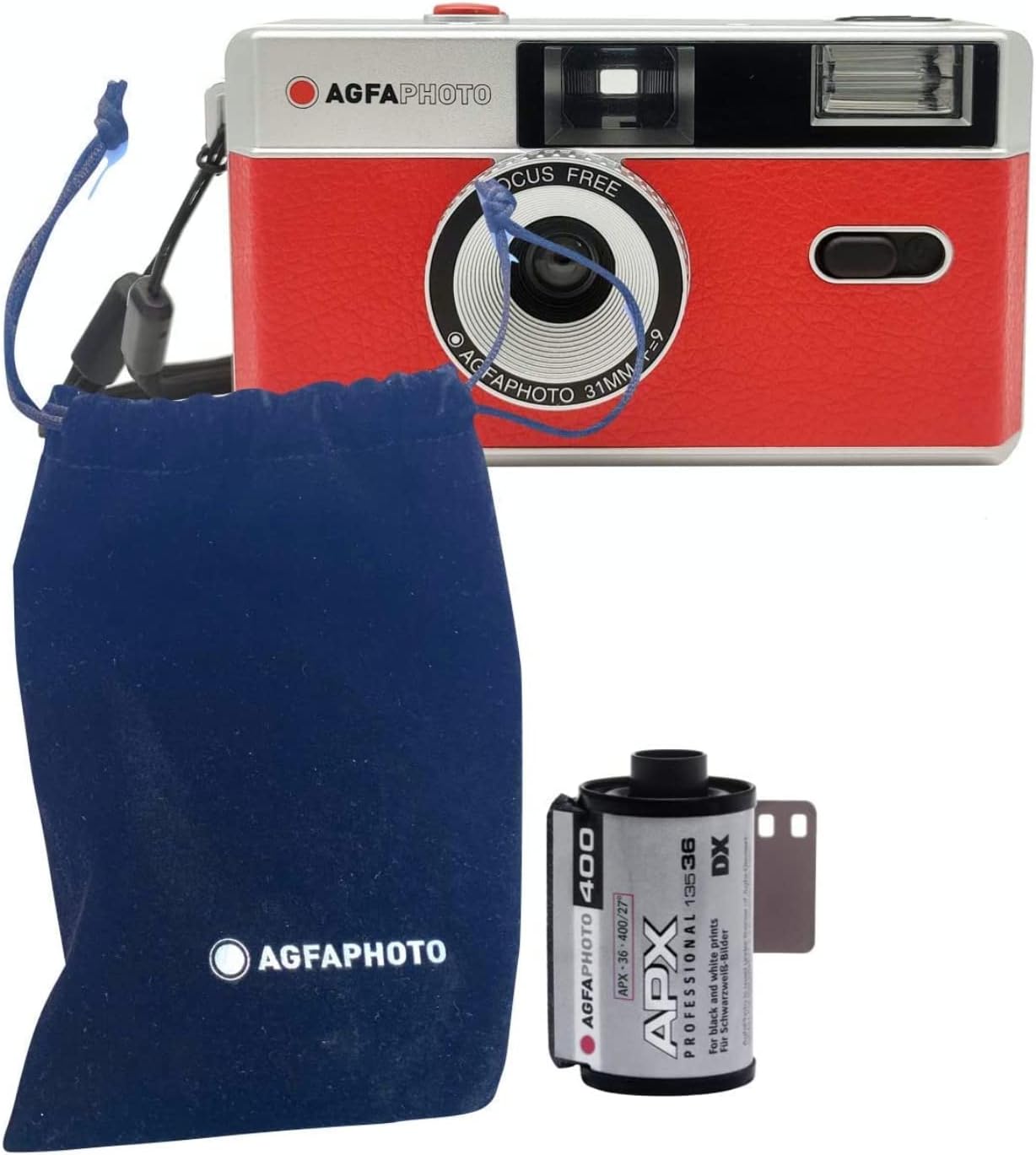 Agfaphoto Analogue 35mm Compact Film Camera Rossa - immagine 1