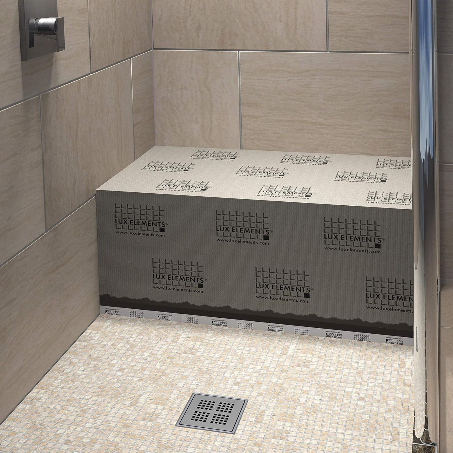 LUX ELEMENTS Panca Doccia Pronta per Piastrellare - immagine 2