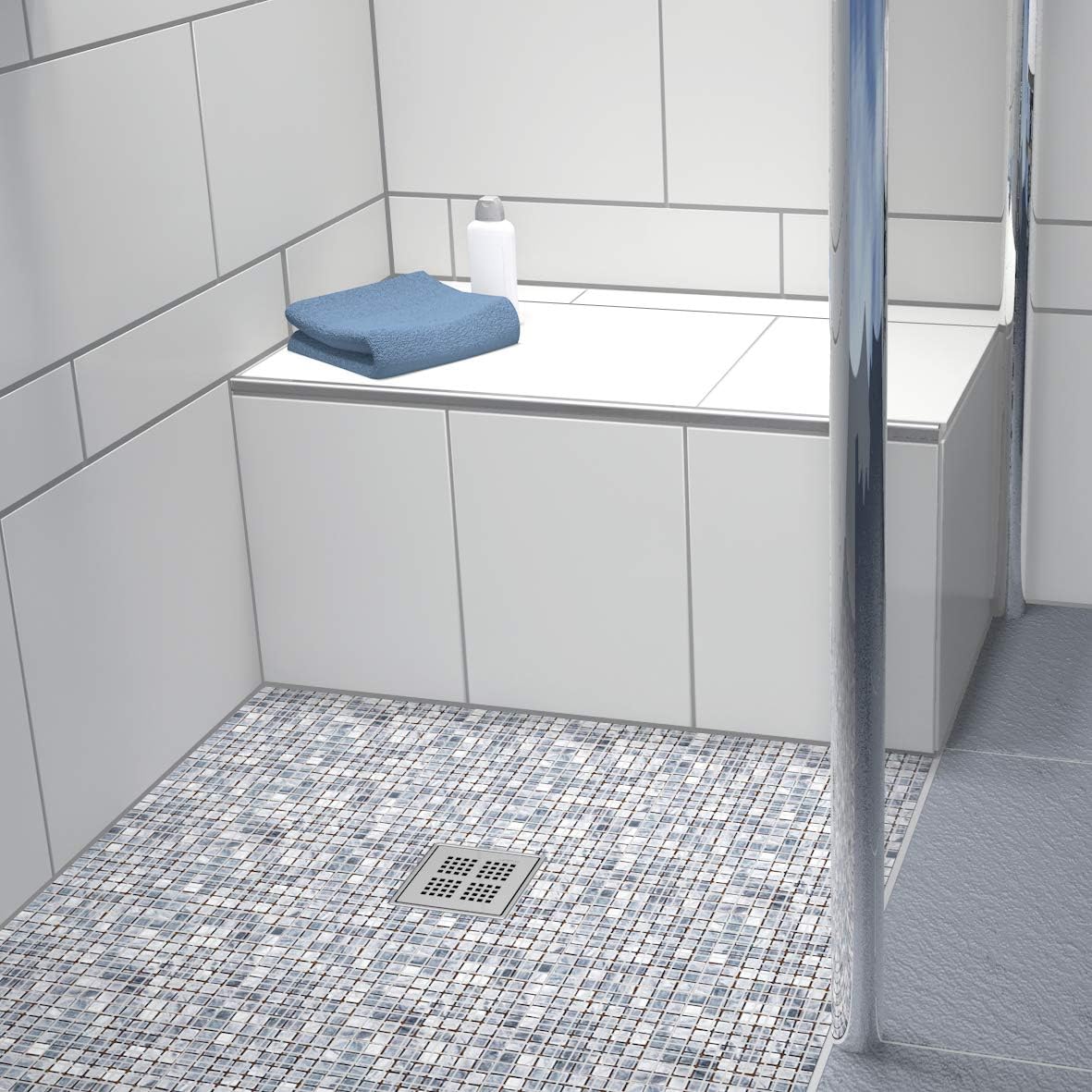 LUX ELEMENTS Panca Doccia Pronta per Piastrellare - immagine 9