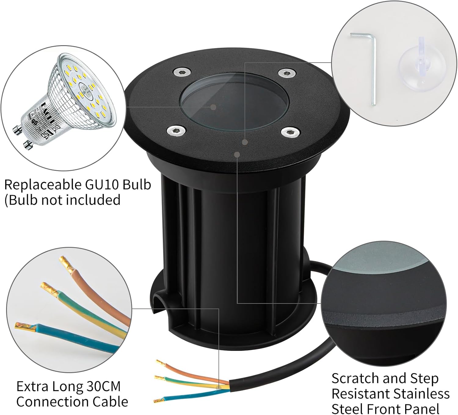Uring Faretto da Esterno LED GU10 IP67 Rotondo - immagine 3