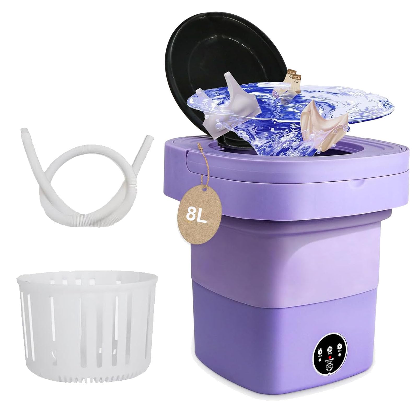 Mini Lavatrice Pieghevole 8L con Asciugatrice