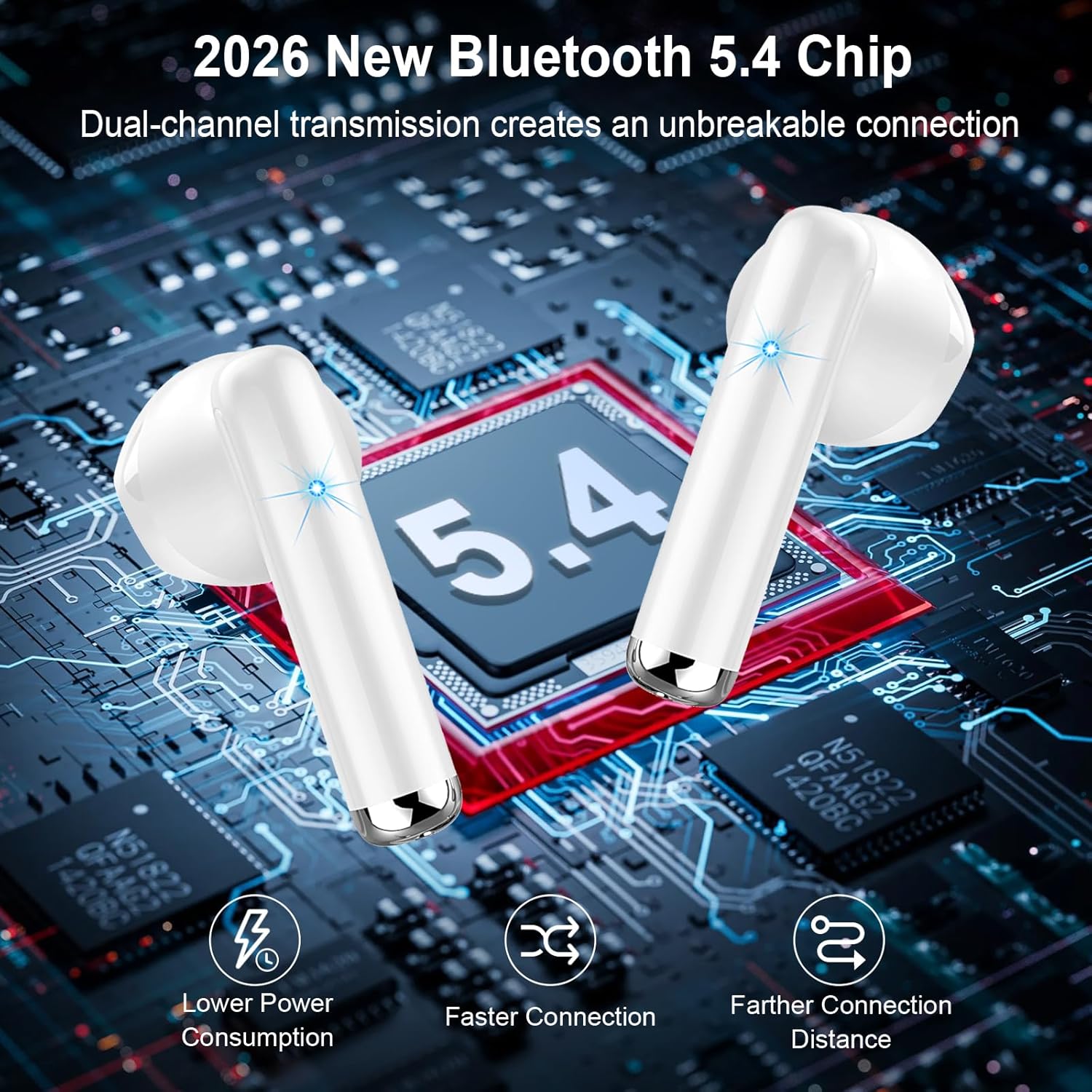 Cuffie Bluetooth 5.4 In-Ear 30 Ore, IP7 - immagine 2