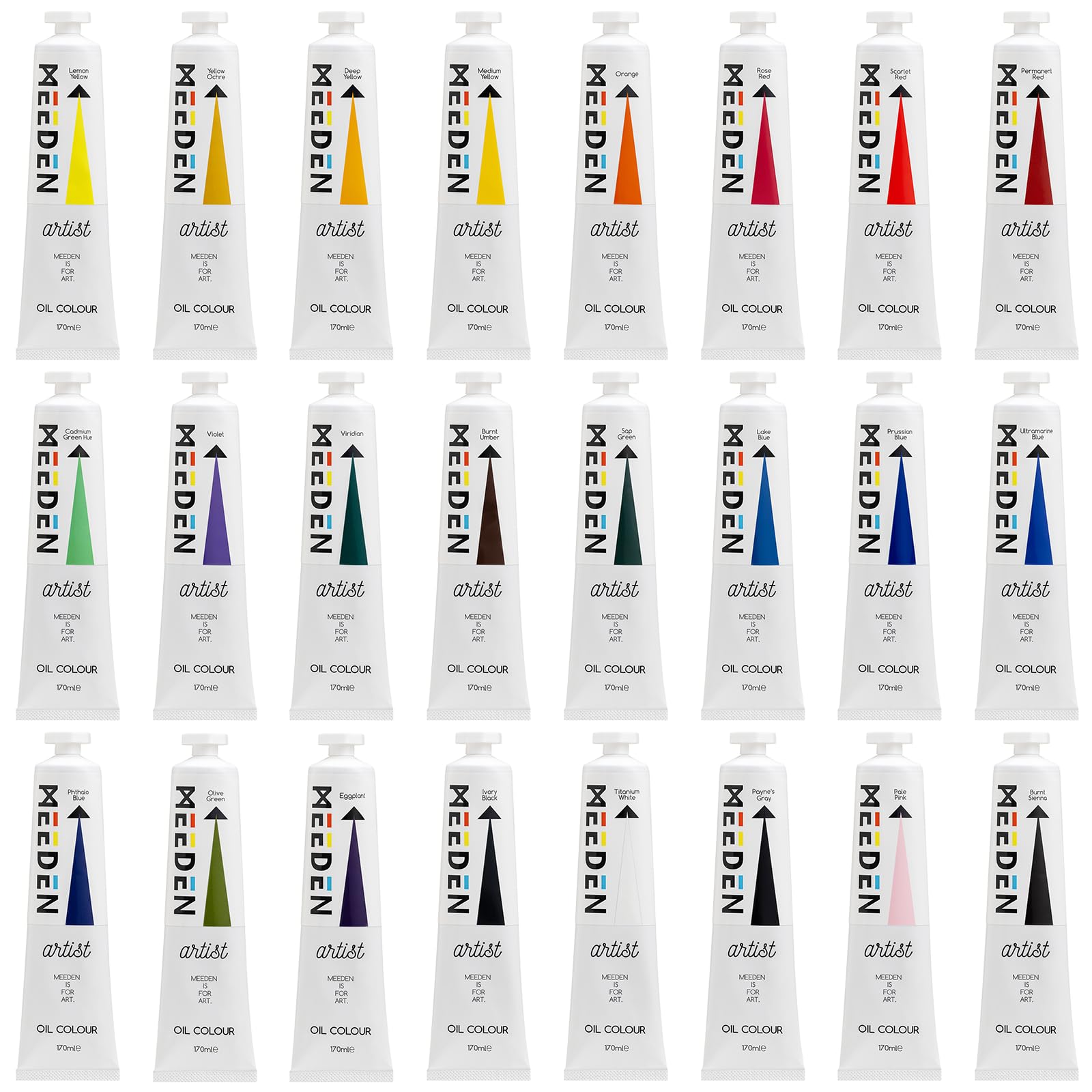 Meeden Set Colori ad Olio per Artisti - 24 Tubi x 170ml