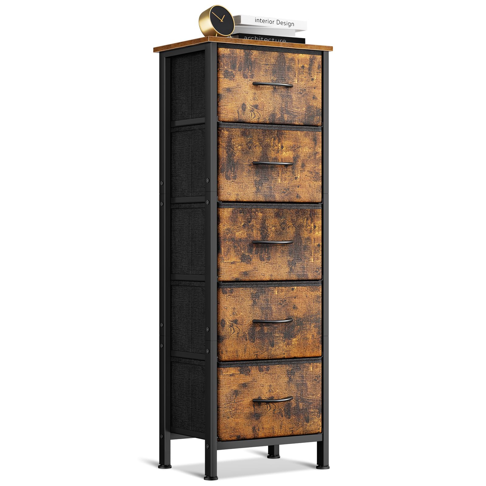 Coleshome Cassettiera Alta 5 Cassetti in Tessuto, Vintage