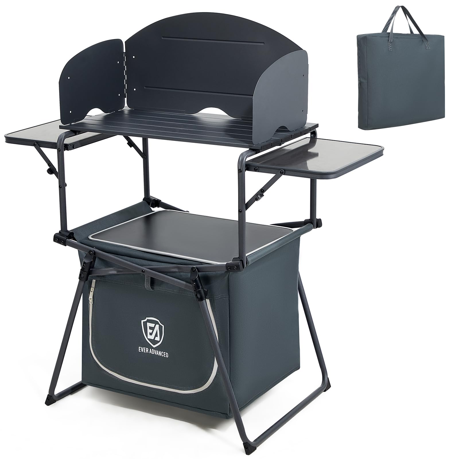 Ever Advanced Tavolo Campeggio Pieghevole con Parabrezza