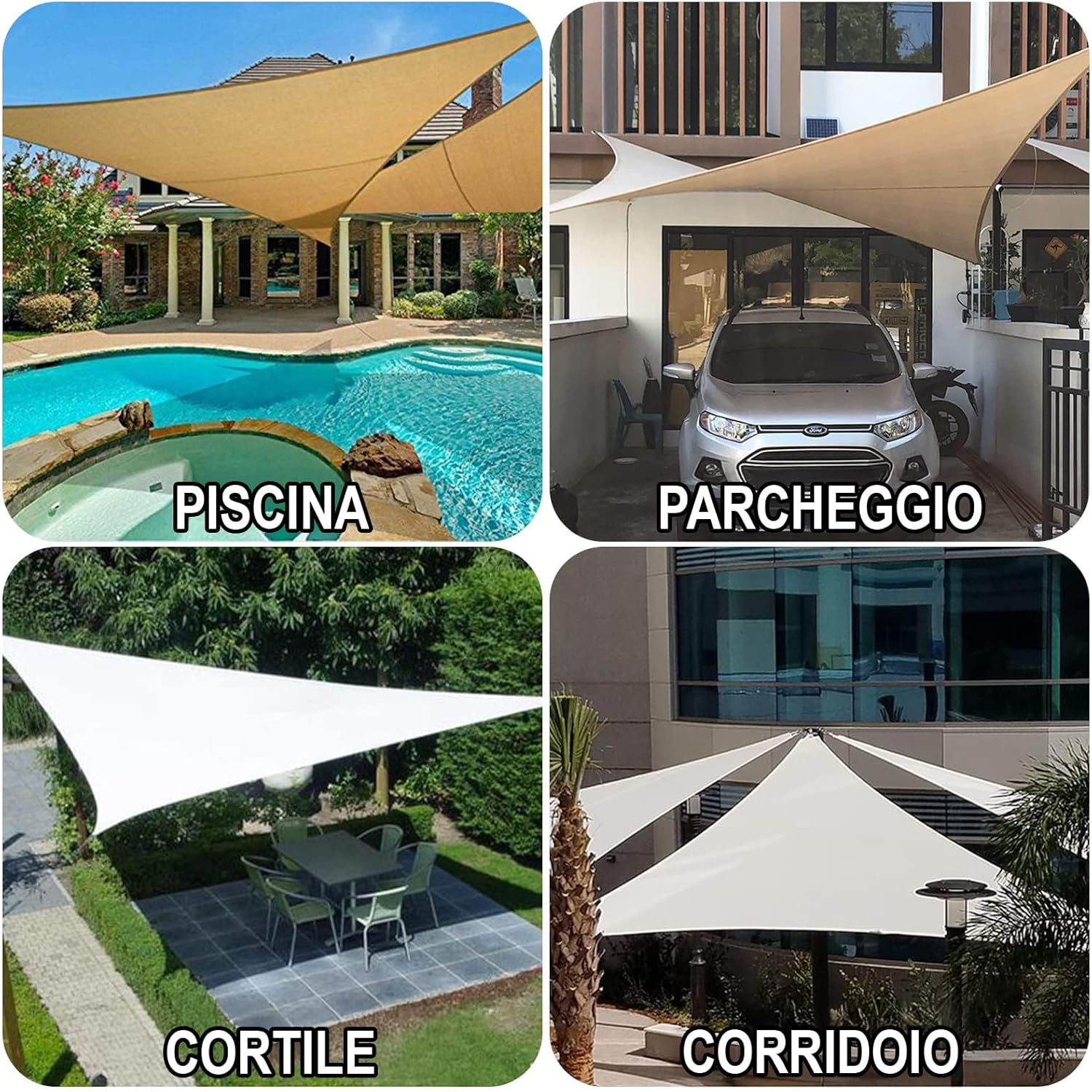 Heng Feng Tenda a Vela Impermeabile 4x5m, Grigio - immagine 6